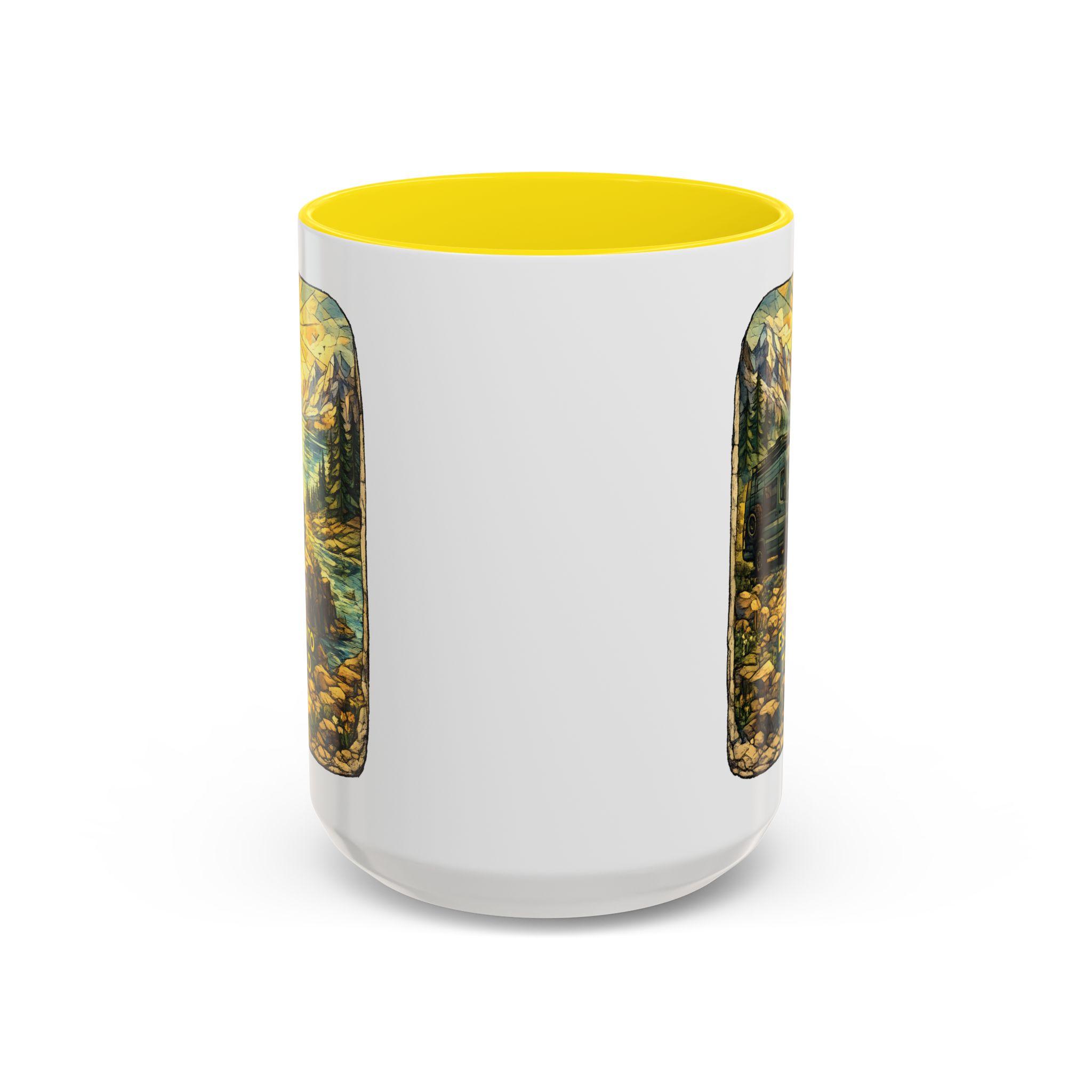 Accent Coffee Mug (11, 15oz) — "Escape Into The Wild" Design Cubic-Line