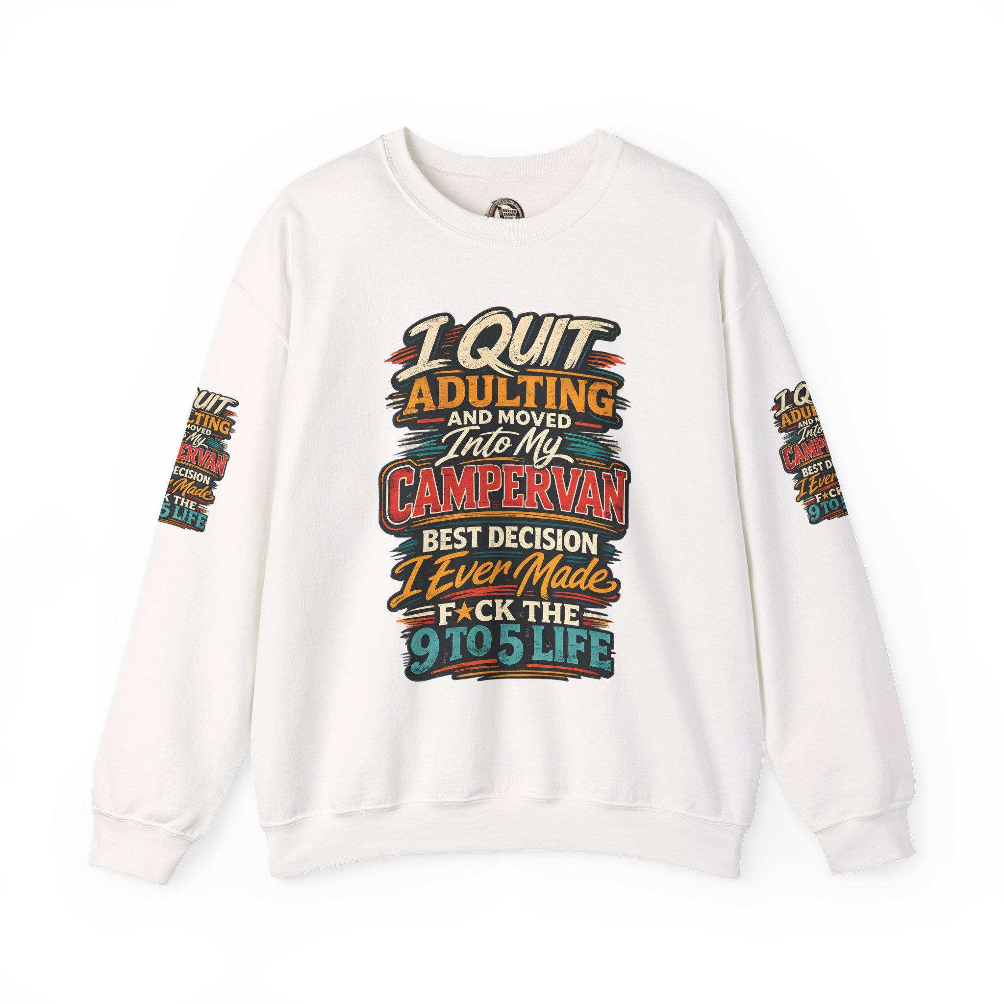 Unisex Heavy Blend™ Crewneck Sweatshirt — "I Quit Adulting" Design F**K-Line