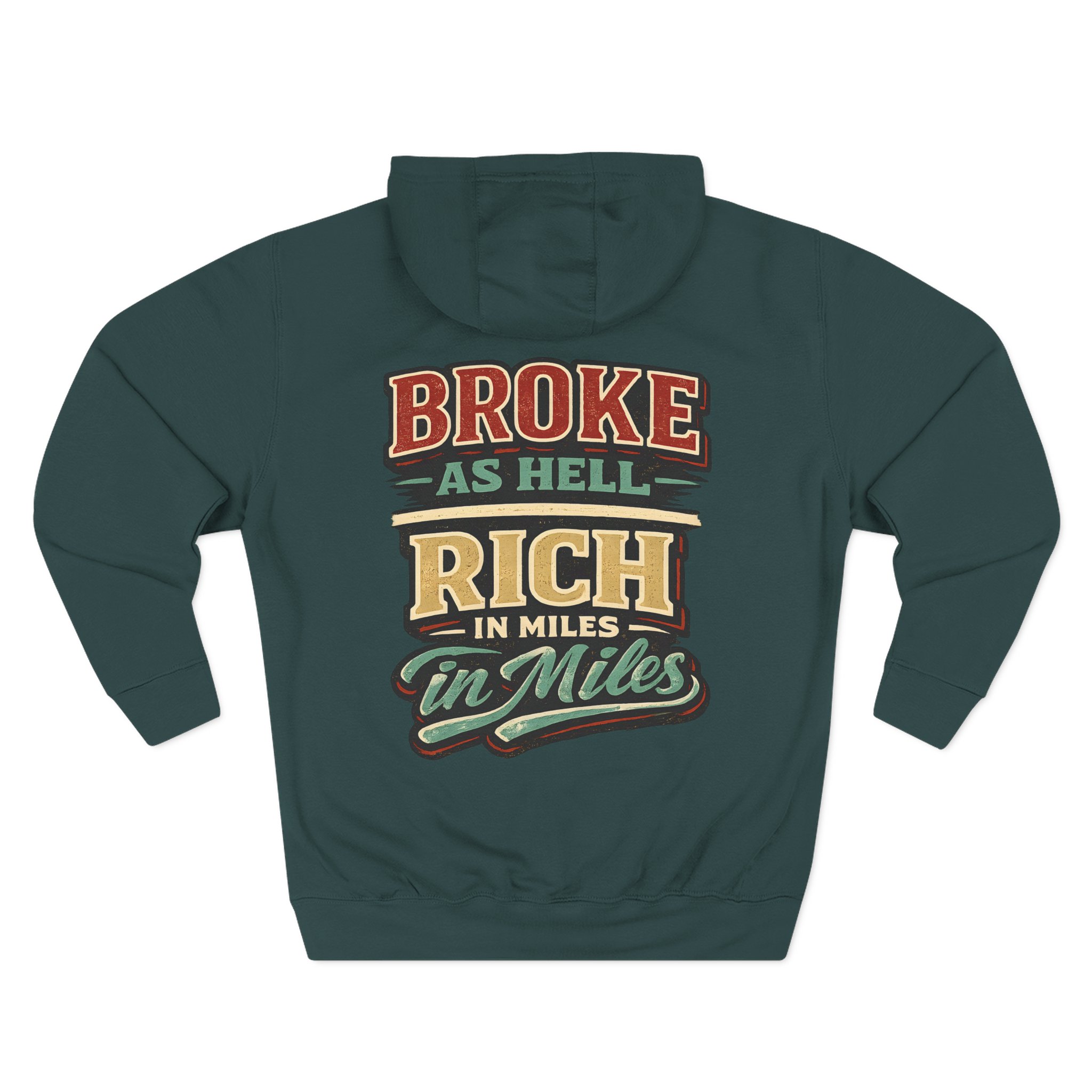 Three-Panel Fleece Hoodie - "Broke As Hell" Design F**K-Line
