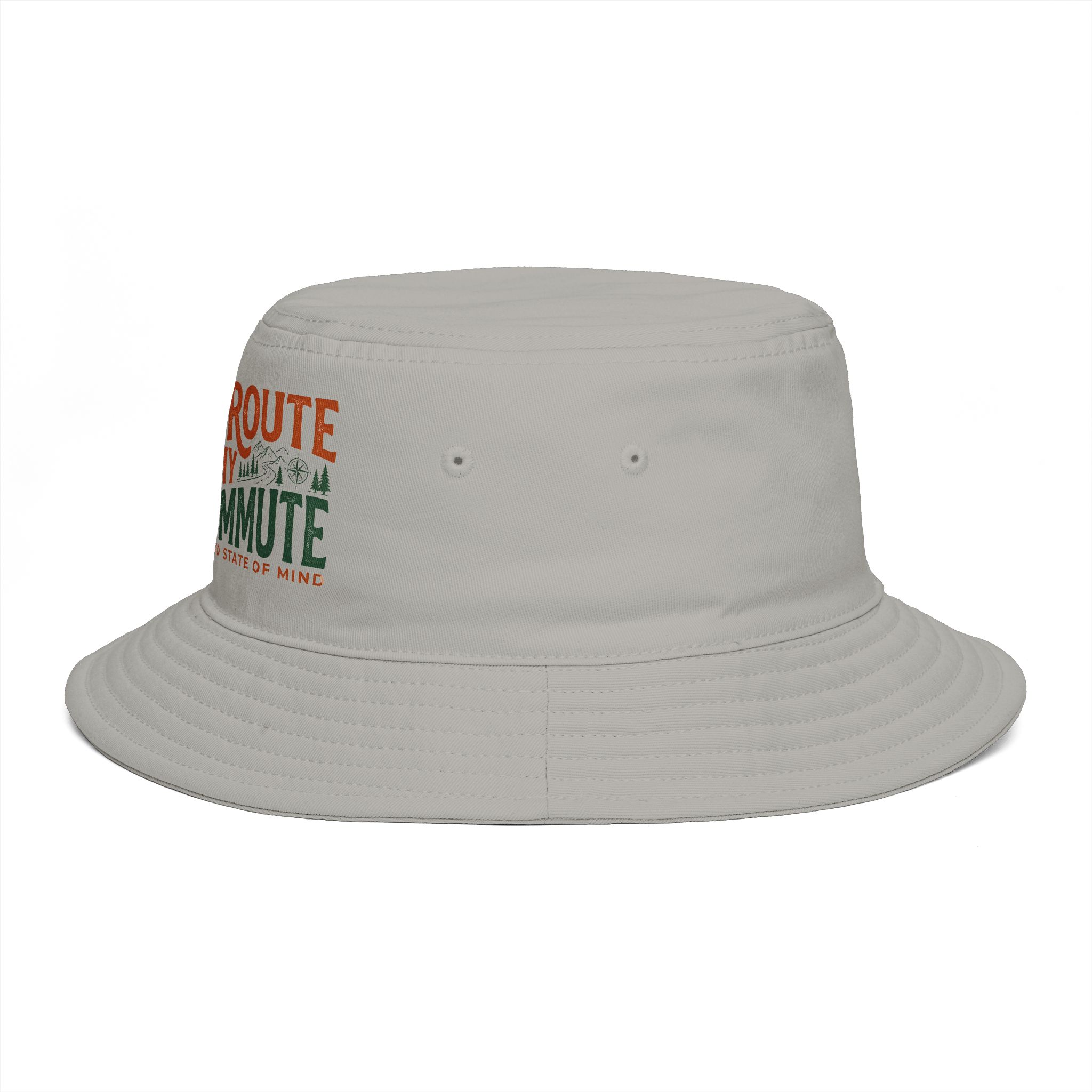 Bucket Hat — “The Scenic Route Is My Only Commute” Embroidered Outdoor Travel Hat