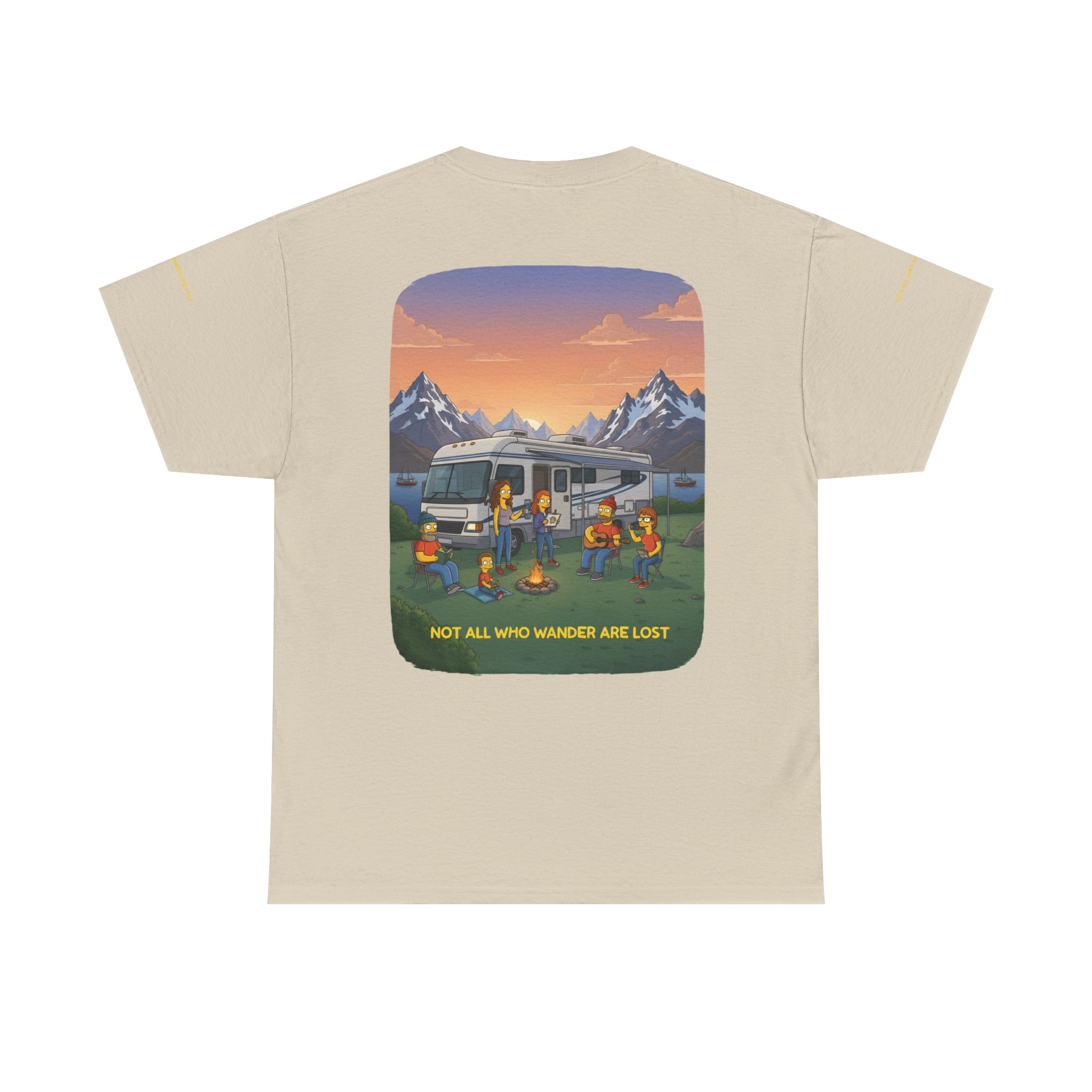 Unisex Heavy Cotton Tee — "Not All Who Wander Are Lost" Design Sitcom-Line