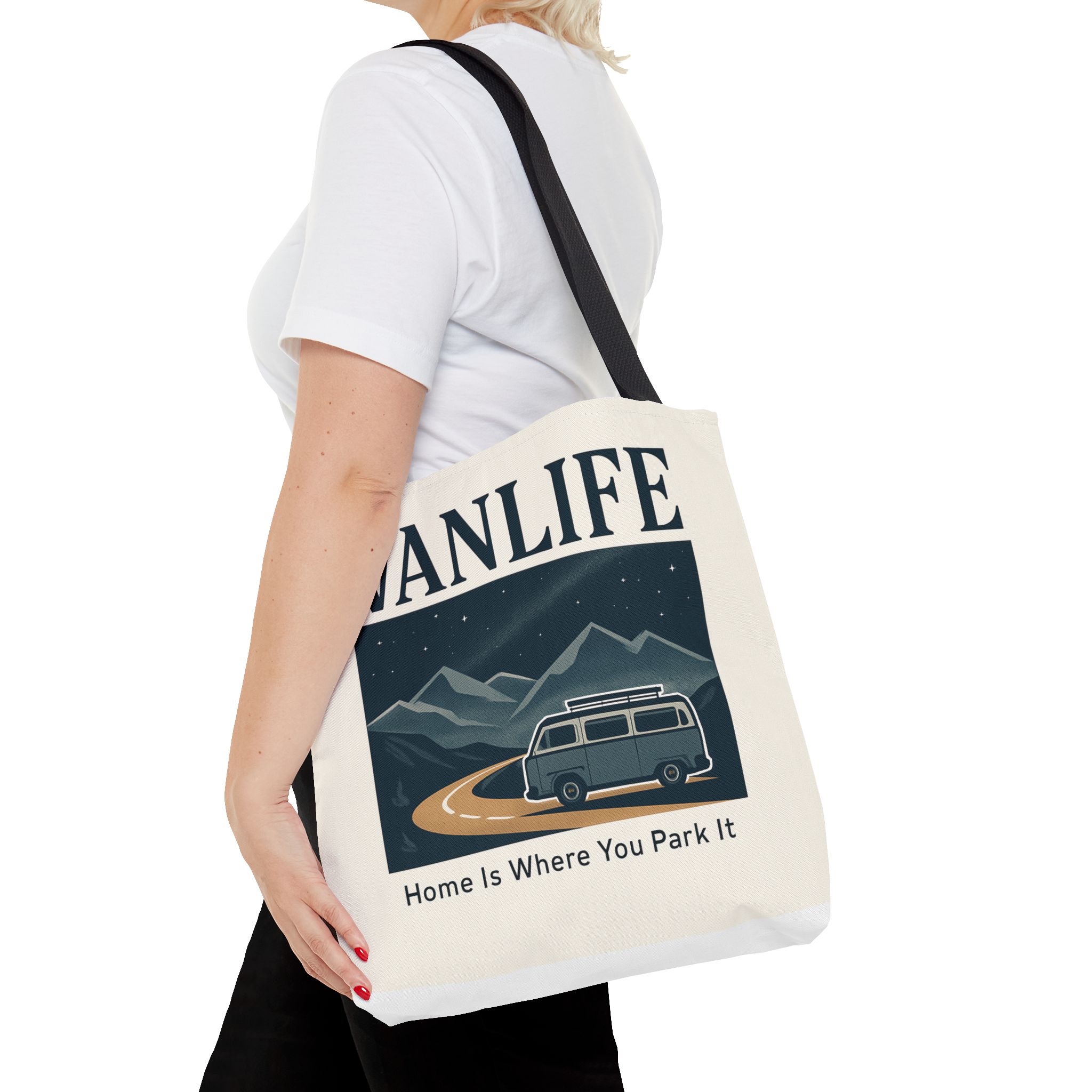 Vanlife Tote Bag — "Vanlife - Home Is Where You Park It" Campervan Beach/Adventure Tote