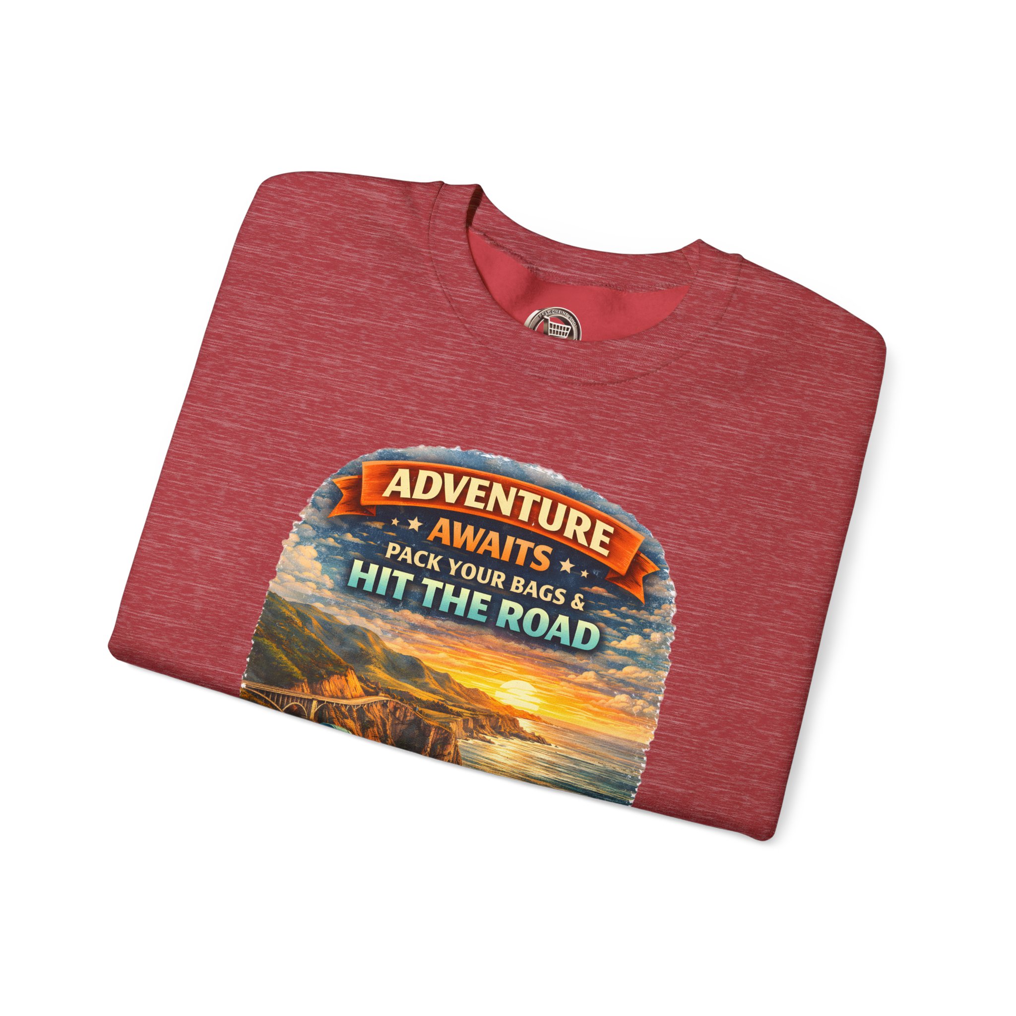 30771538681126539_2048.jpeg Unisex Heavy Blend™ Crewneck Sweatshirt — "Adventure Awaits-Pack Your Bags" Design Scenic-Line