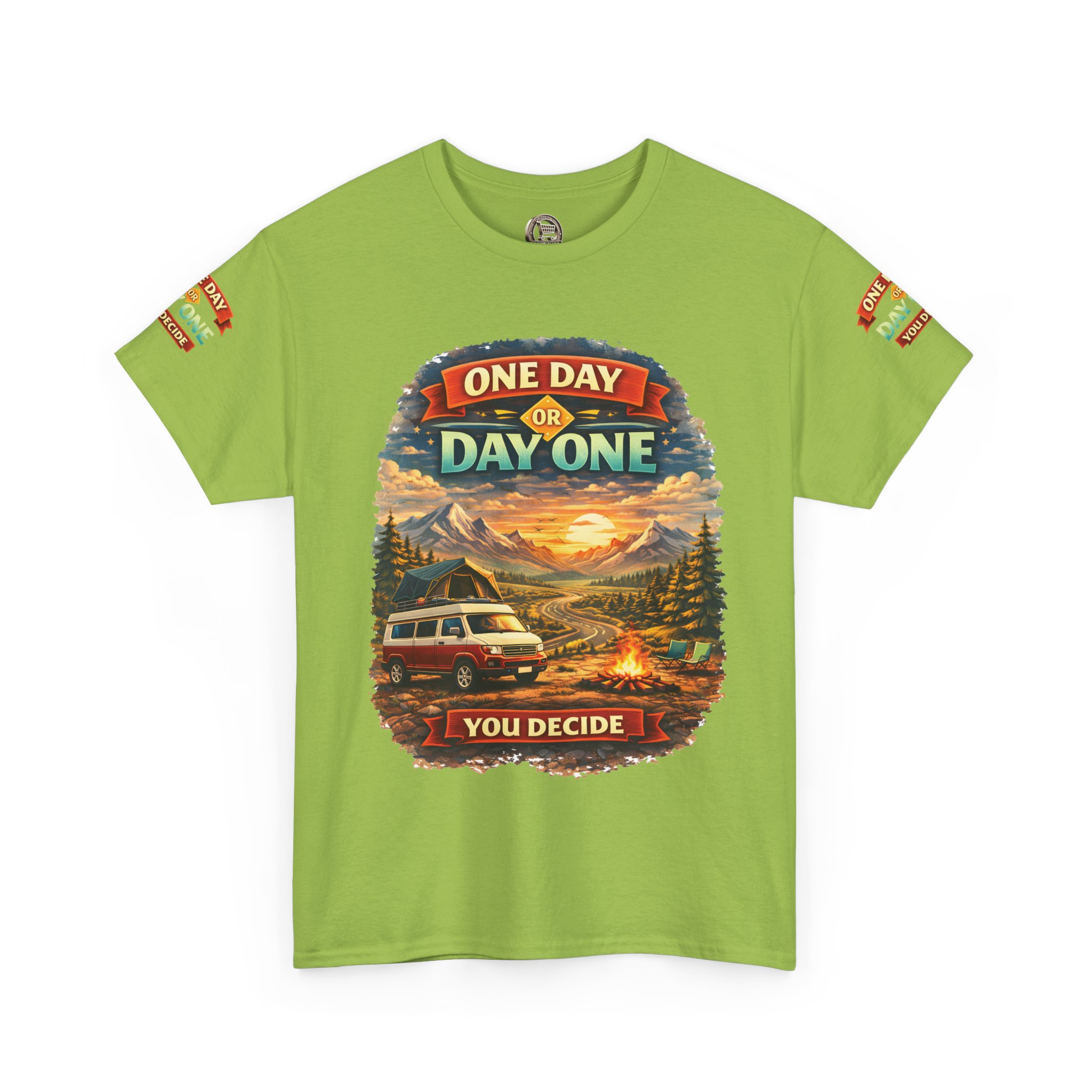 3079081354465211525_2048.jpeg Unisex Heavy Cotton Tee — "One Day Or Day One" Design Scenic-Line