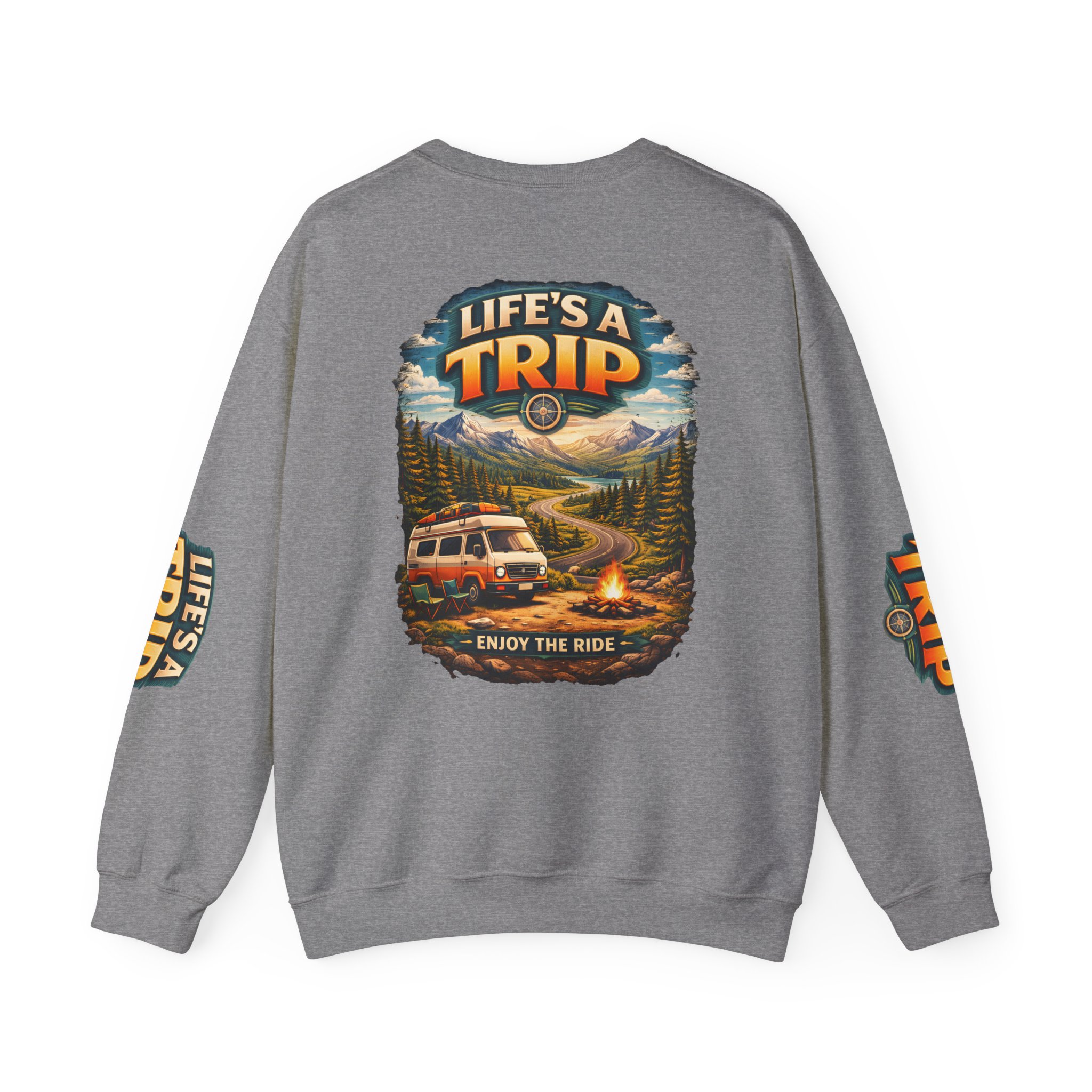 Unisex Heavy Blend™ Crewneck Sweatshirt — "Life s A Trip" Design Scenic-Line