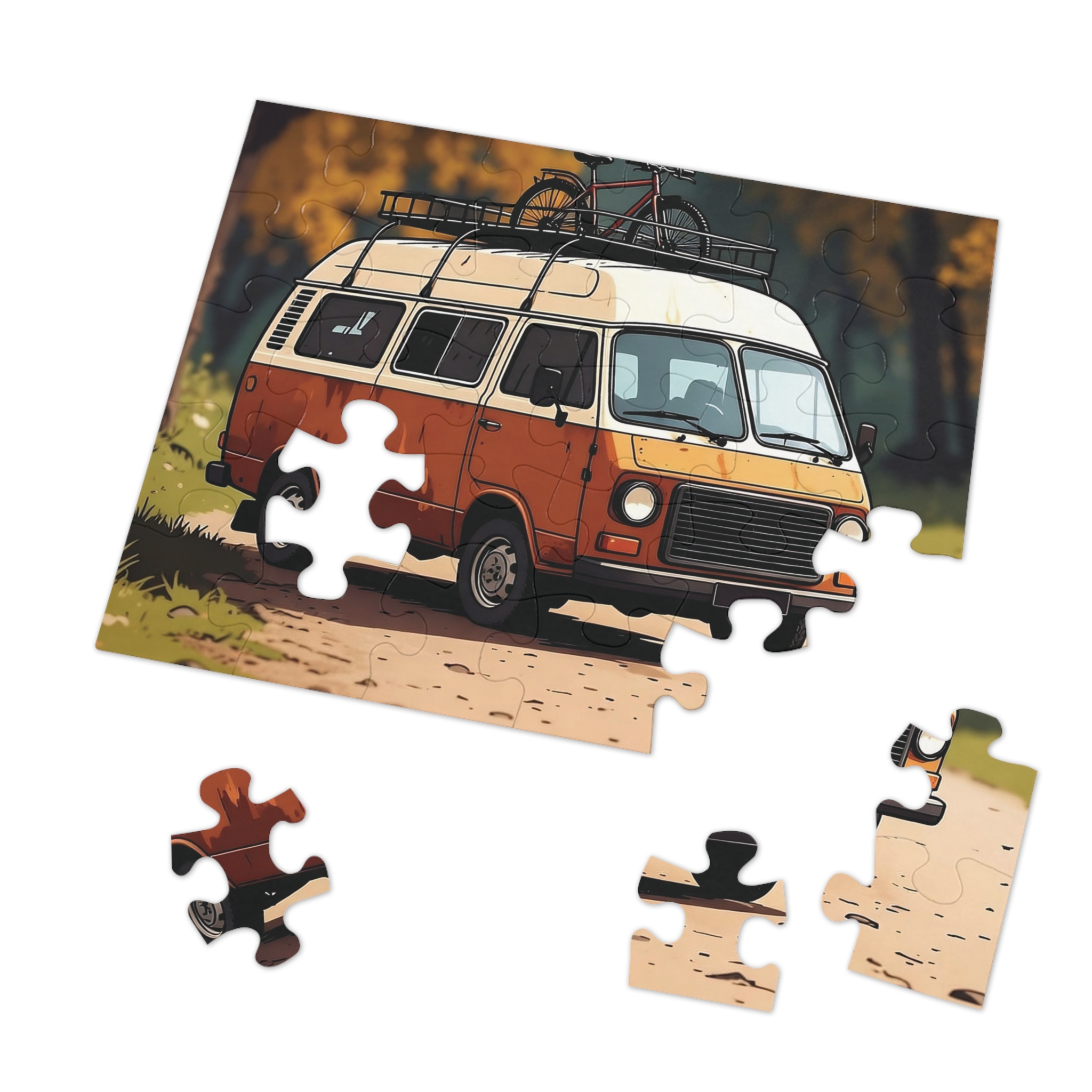 Jigsaw Puzzle with Tin — Scenic Road Trip Puzzle