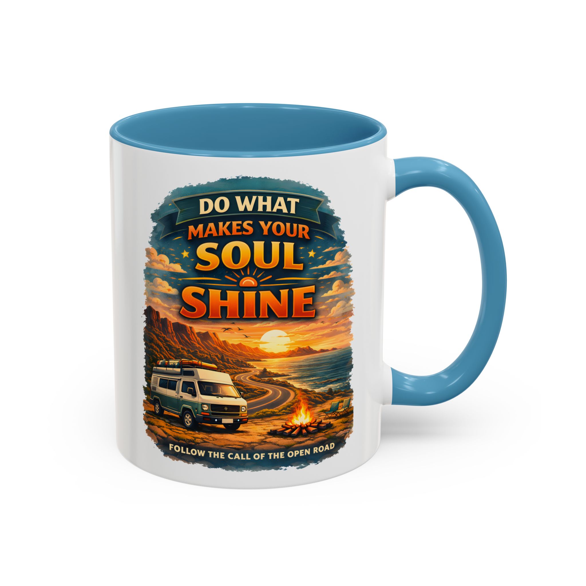 Accent Coffee Mug (11, 15oz) — "Do What Makes Your Soul Shine" Design Scenic-Line