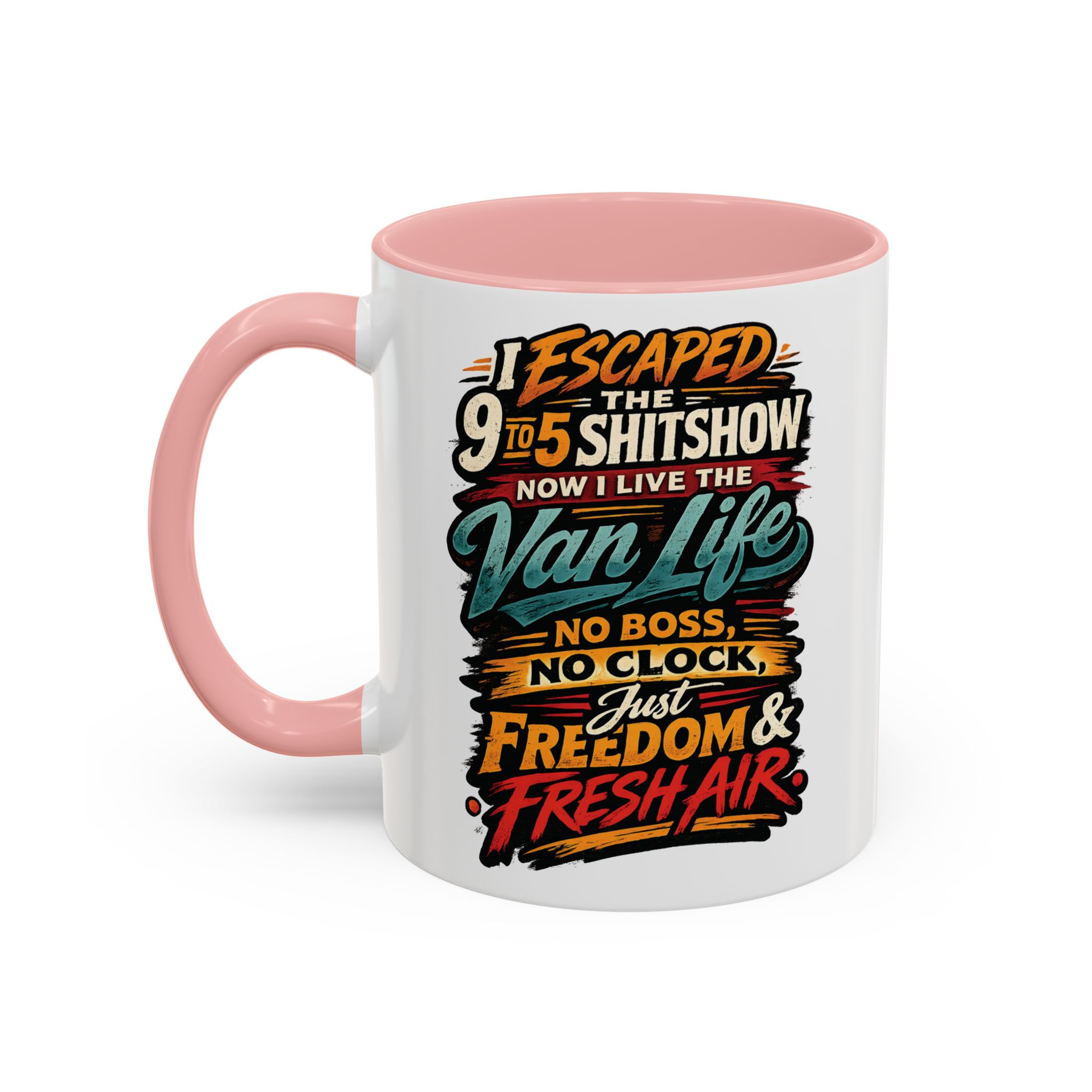 309148728782999982_2048.jpeg Accent Coffee Mug (11, 15oz) — "I Escaped The 9 To 5" Design F**K-Line