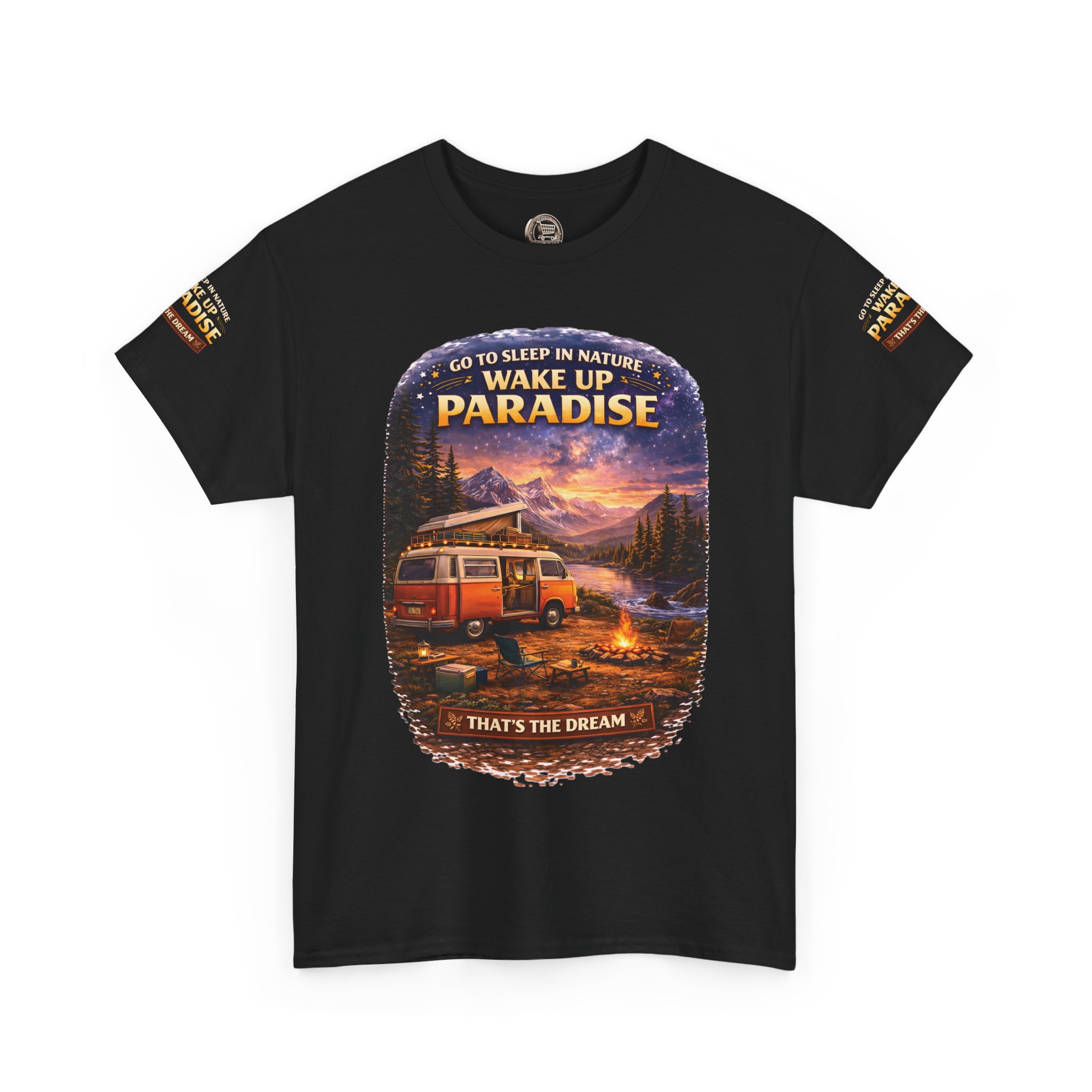 Unisex Heavy Cotton Tee — "Go Sleep In Nature" Design Scenic-Line
