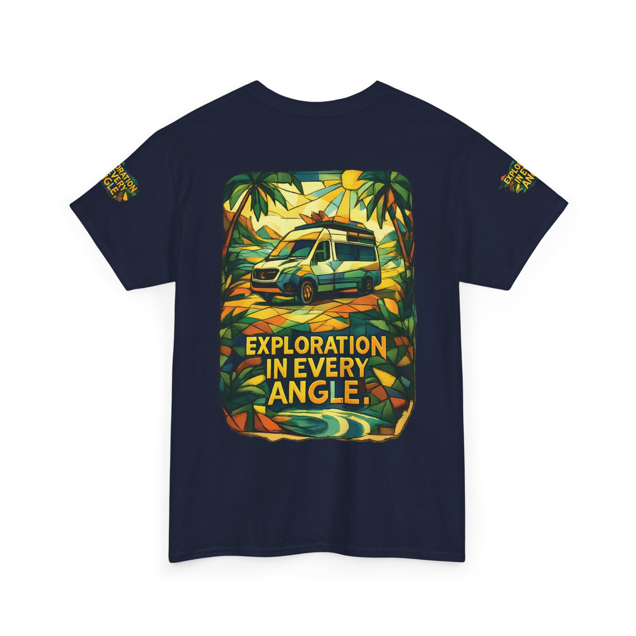 Unisex Heavy Cotton Tee — "Exploration In Every Angle" Design Cubic-Line