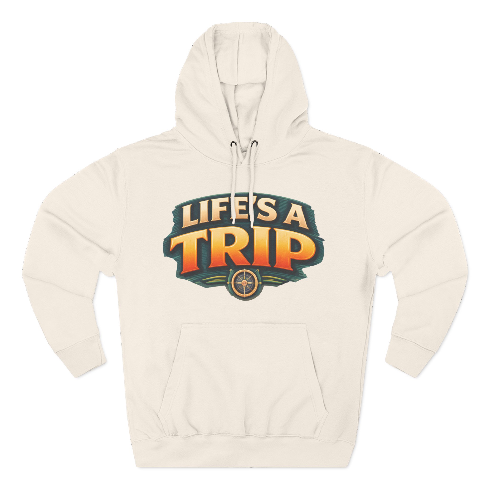 Three-Panel Fleece Hoodie - "Life s A Trip" Design Scenic-Line