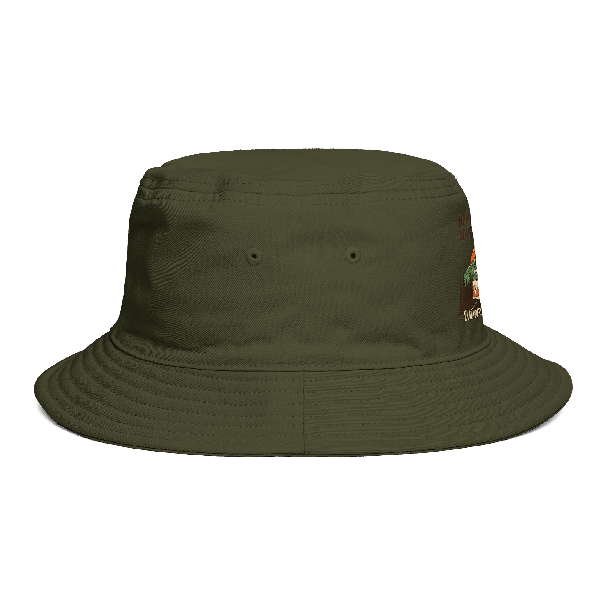 Bucket Hat — Wanderlust Camper Design (“Home is Where You Adventure Awaits”)