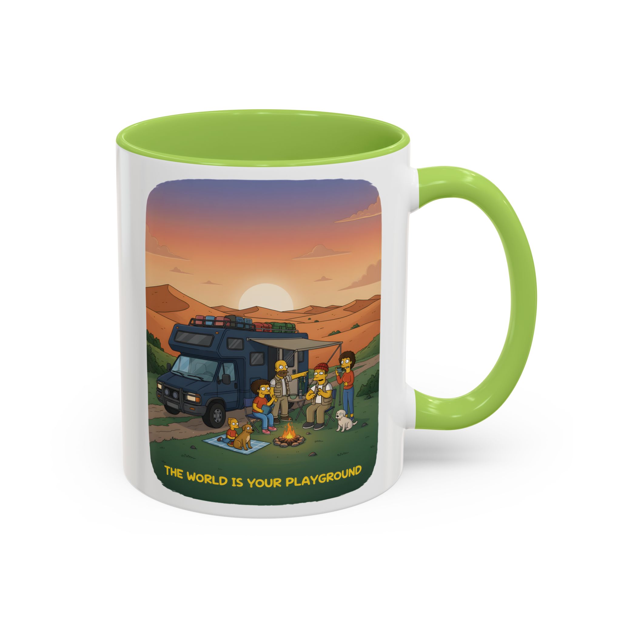 Accent Coffee Mug (11, 15oz) — "The World Is Your playground" Design Sitcom-Line