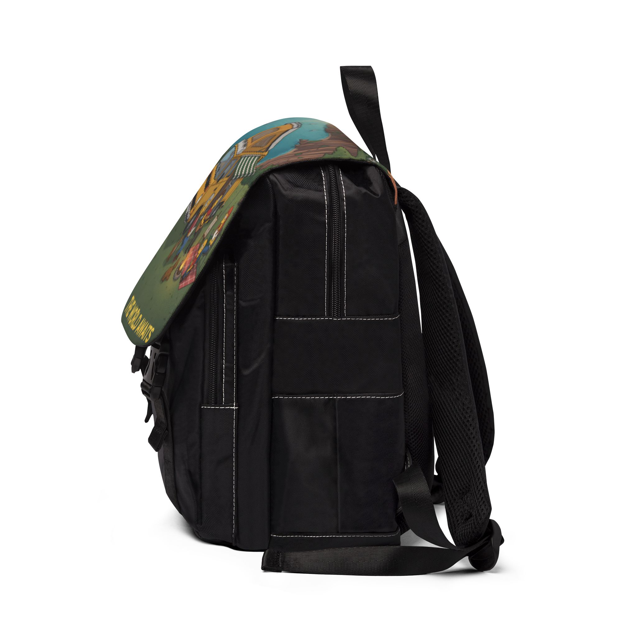 3116218868434494048_2048.jpeg Unisex Casual Shoulder Backpack — "The World Awaits" Design Sitcom-Line