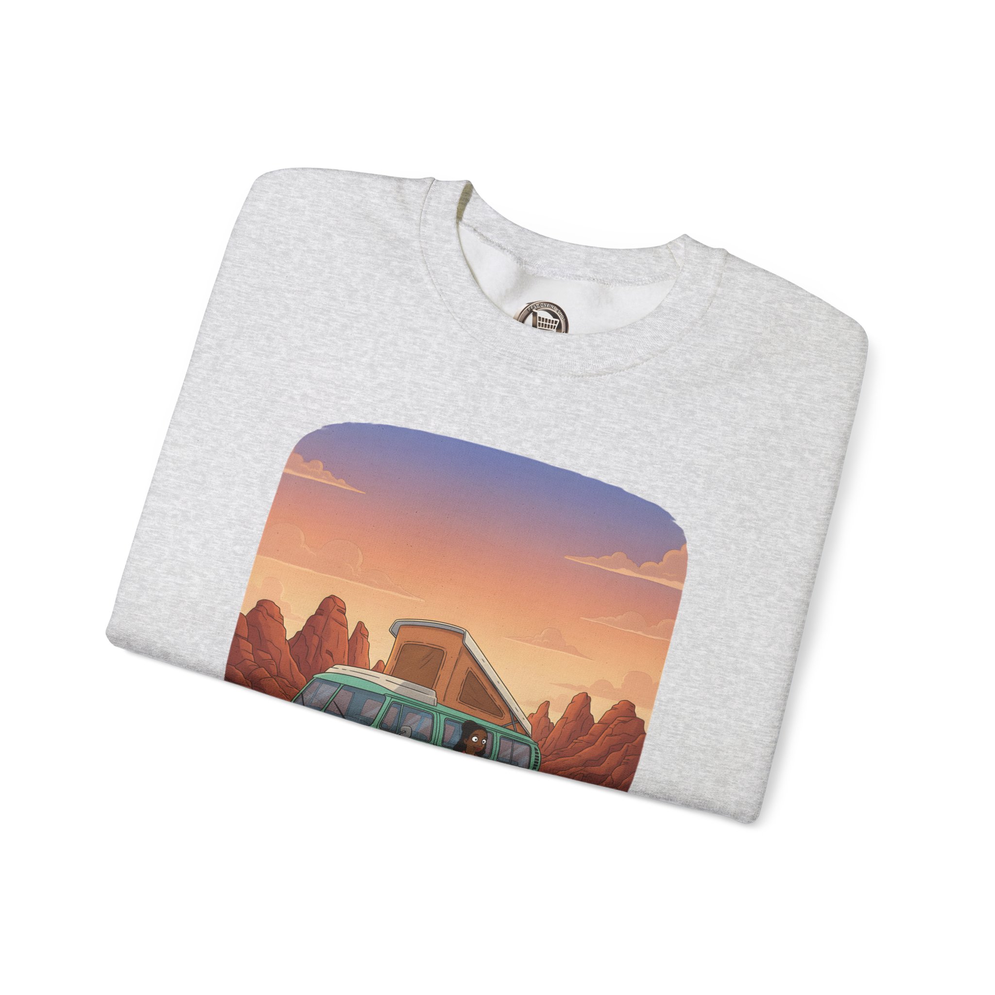 3117883659759841037_2048.jpeg Unisex Heavy Blend™ Crewneck Sweatshirt — "Adventure Awaits Beyond The Road" Design Sitcom-Line