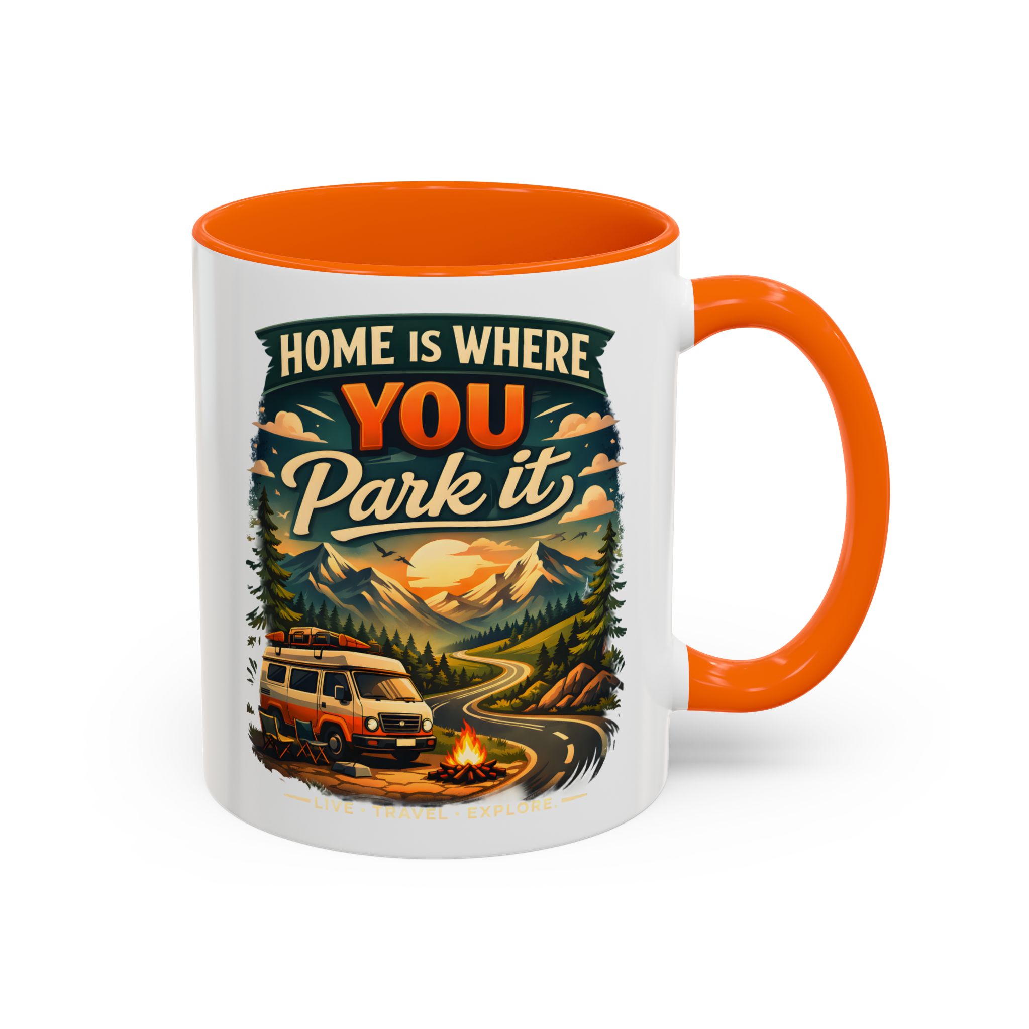 3119245562852132145_2048.jpeg Accent Coffee Mug (11, 15oz) — "Home Is Where You Park It" Design Scenic-Line