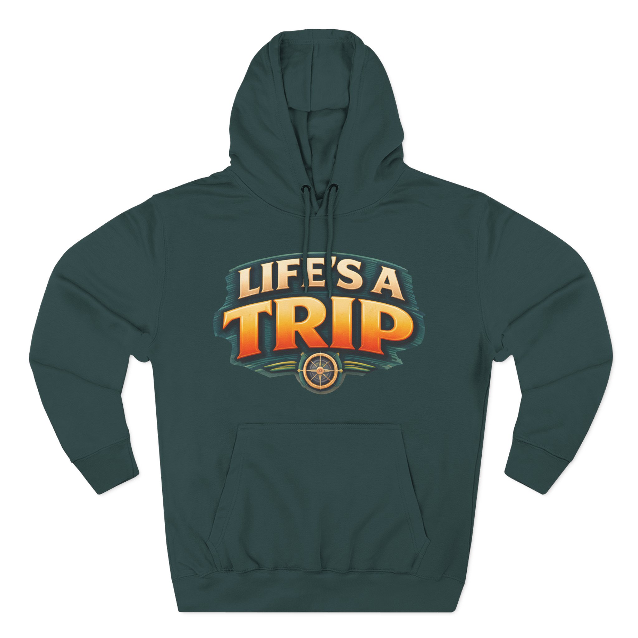 Three-Panel Fleece Hoodie - "Life s A Trip" Design Scenic-Line
