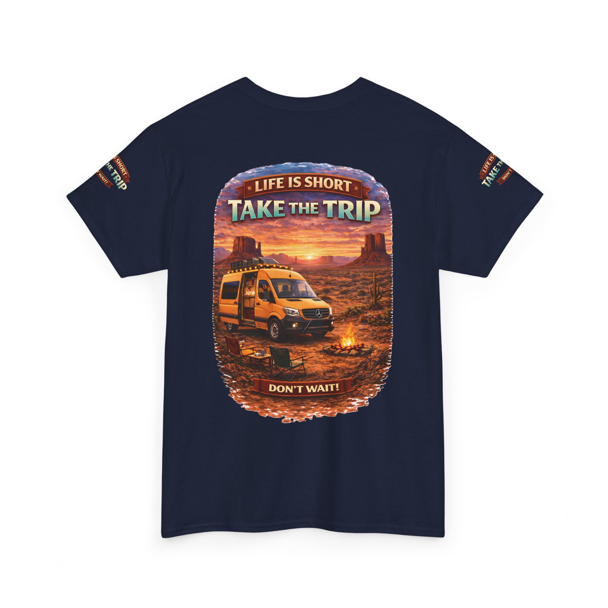 Unisex Heavy Cotton Tee — "Life Is To Short-Take The Trip" Design Scenic-Line