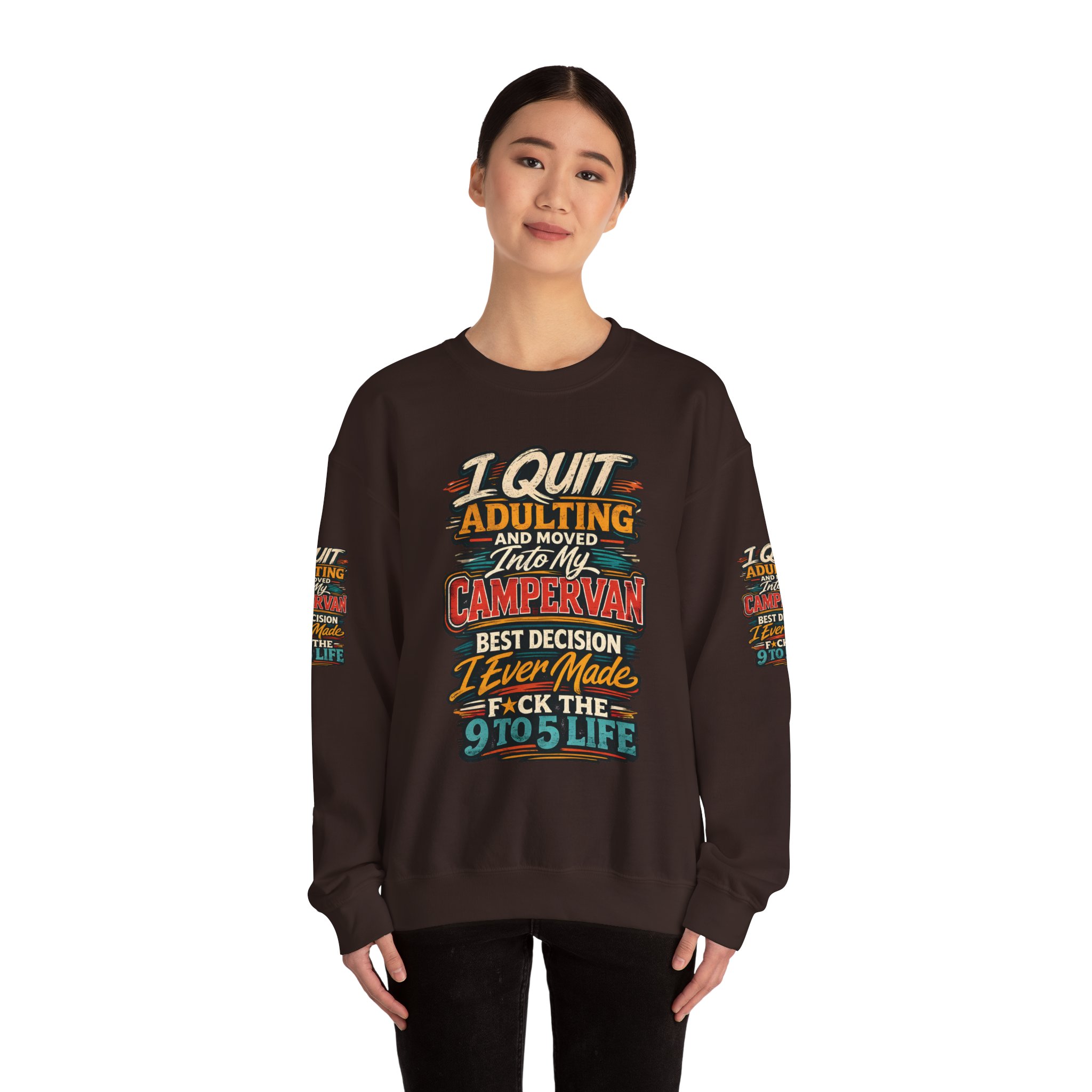 312618850924738934_2048.jpeg Unisex Heavy Blend™ Crewneck Sweatshirt — "I Quit Adulting" Design F**K-Line
