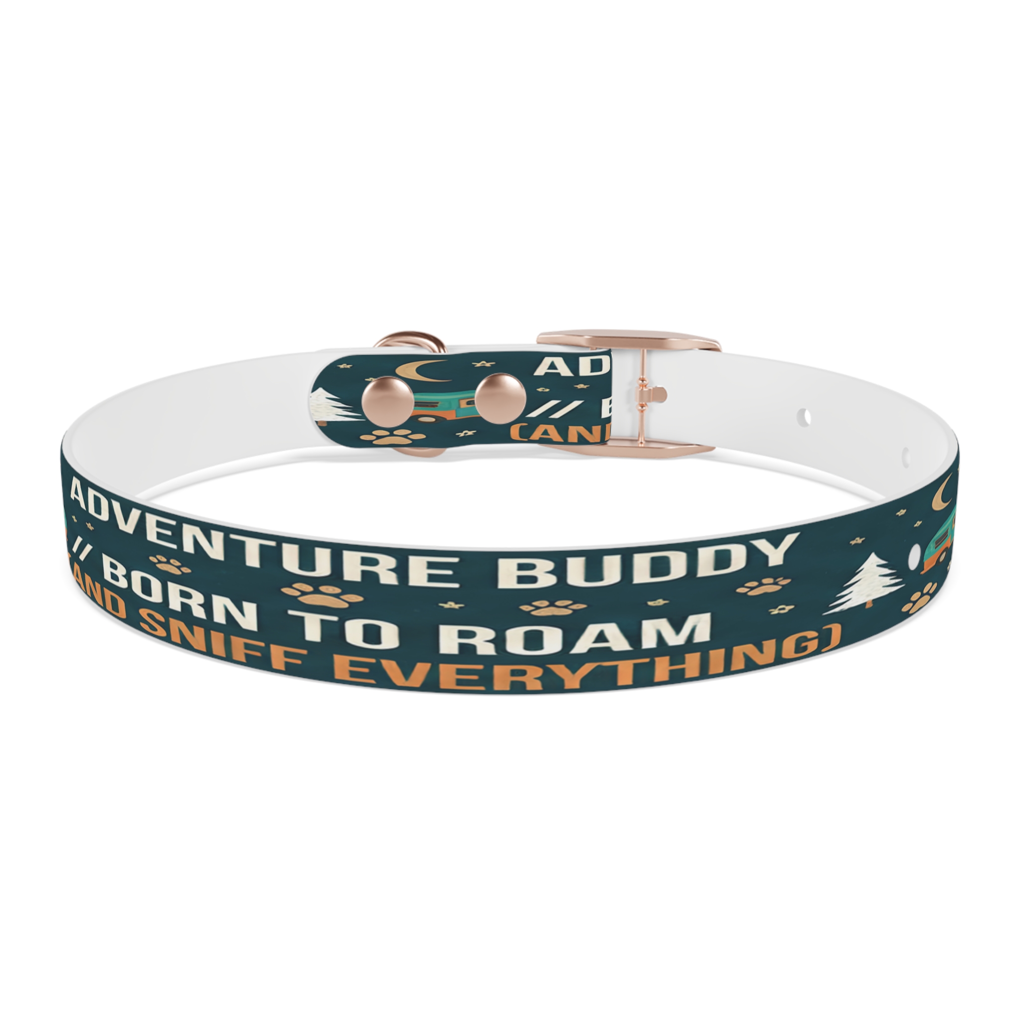 3129381573507616330_4096.jpeg Dog Collar — 'Born to Roam (and Sniff Everything)' Outdoor Pet Collar