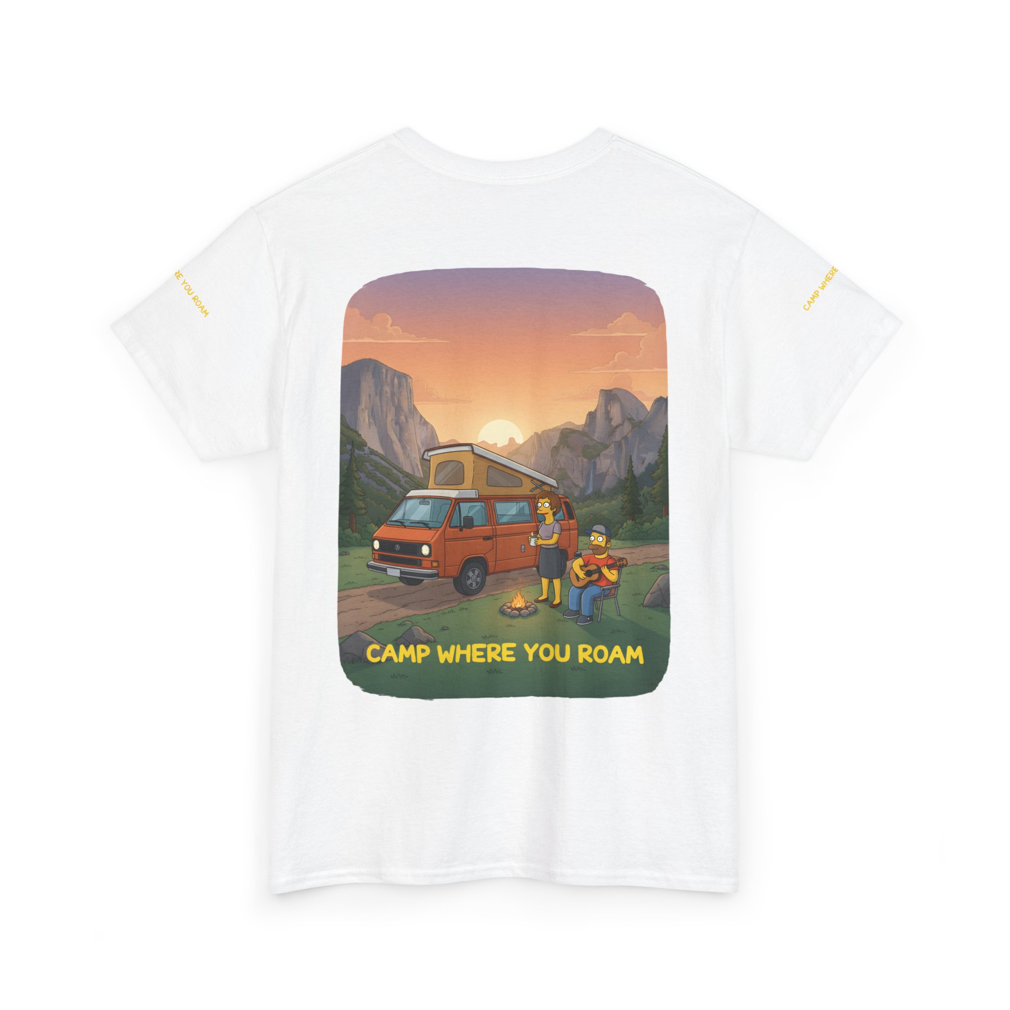 Unisex Heavy Cotton Tee — "Camp Where You Roam" Design Sitcom-Line