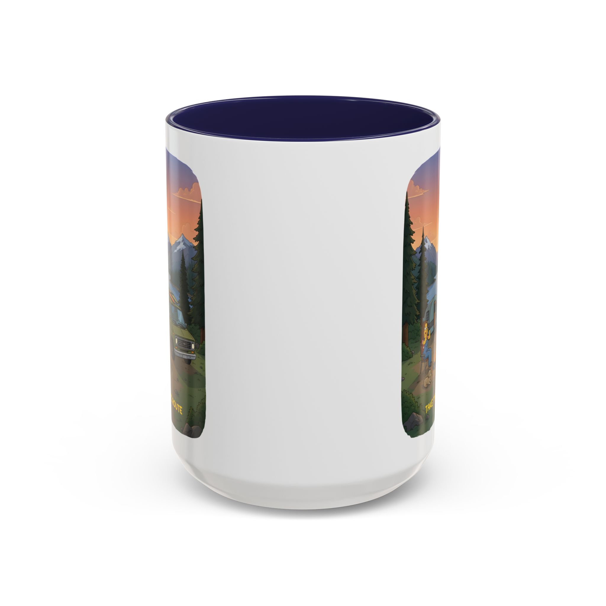 3133555614457648577_2048.jpeg Accent Coffee Mug (11, 15oz) — "Take The Scenic Route" Design Sitcom-Line