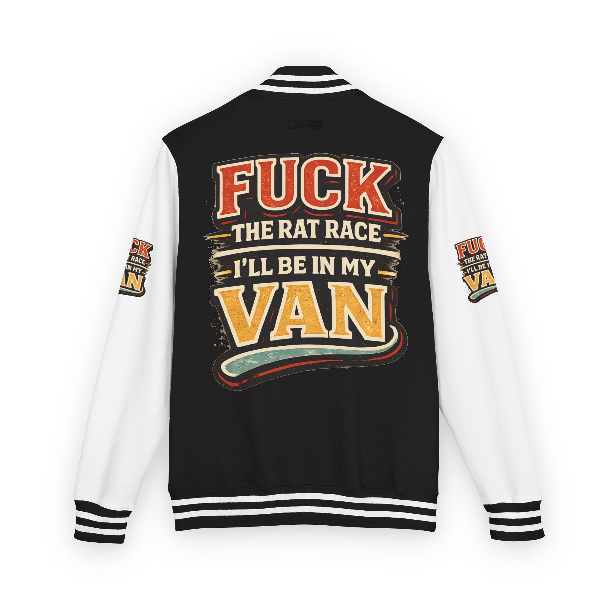 Unisex Heavyweight Letterman Jacket — "Fuck The Rat Race" Design F**K-Line