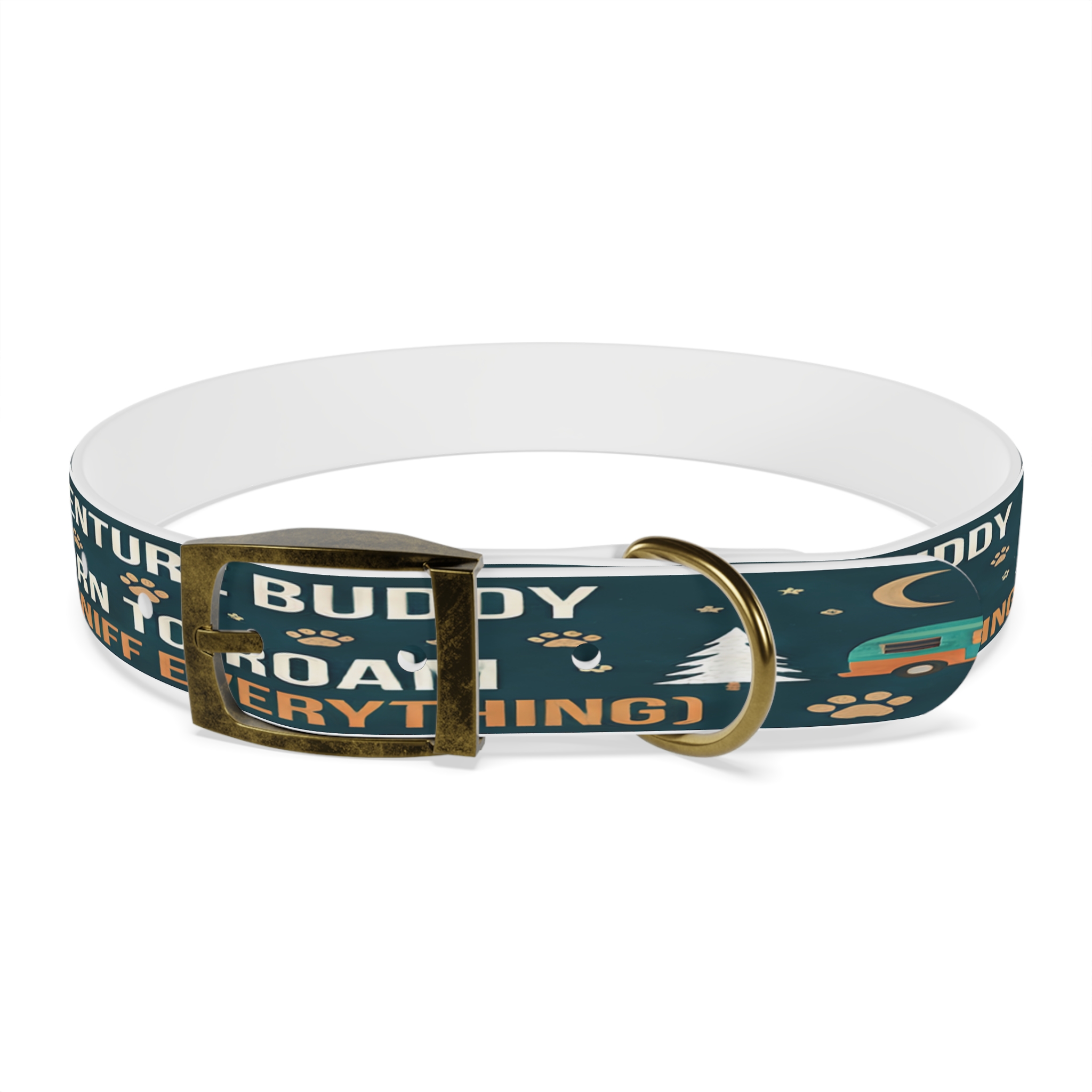 314283840686506235_4096.jpeg Dog Collar — 'Born to Roam (and Sniff Everything)' Outdoor Pet Collar