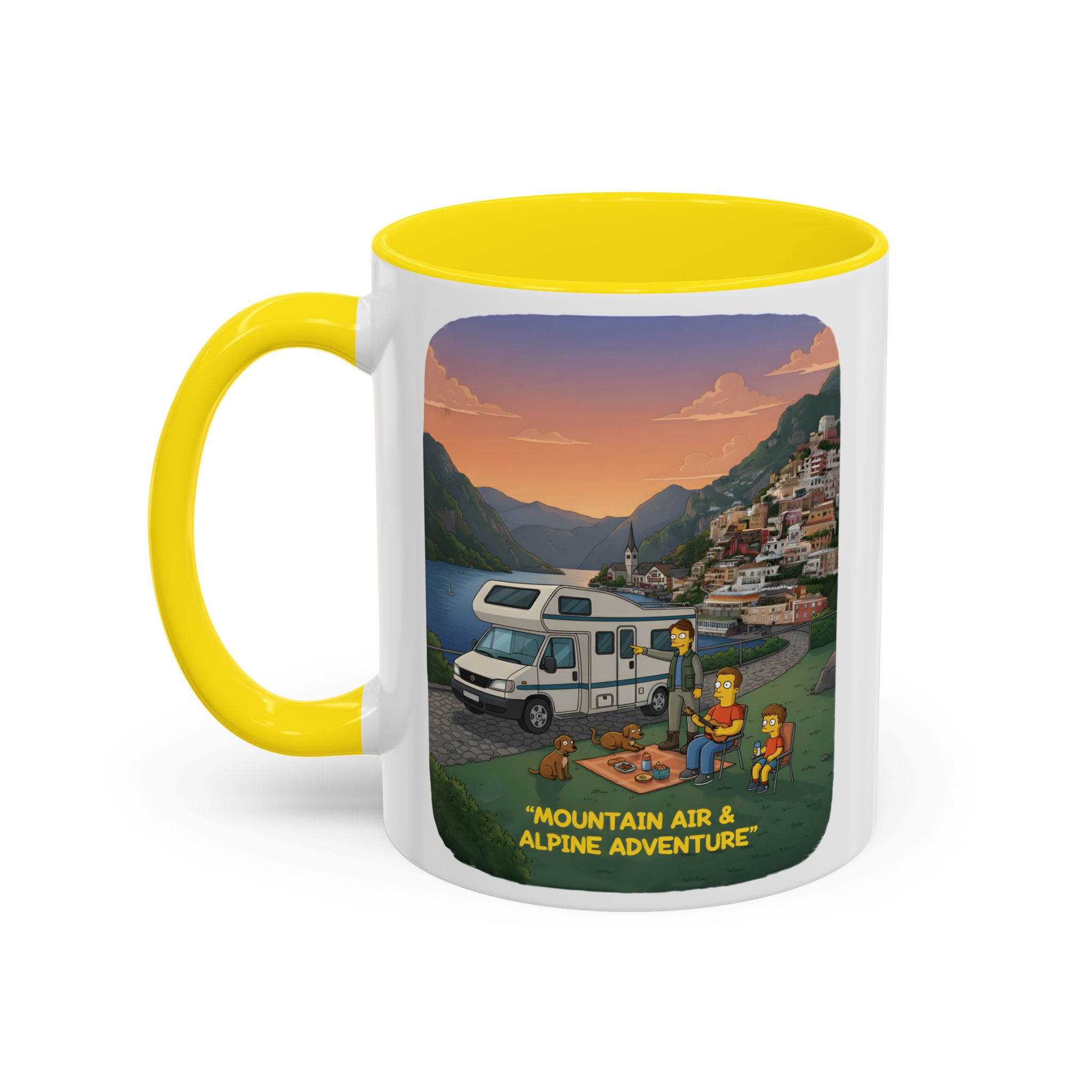 Accent Coffee Mug (11, 15oz) — "Mountain Air-Alpine Adventure" Design Sitcom-Line
