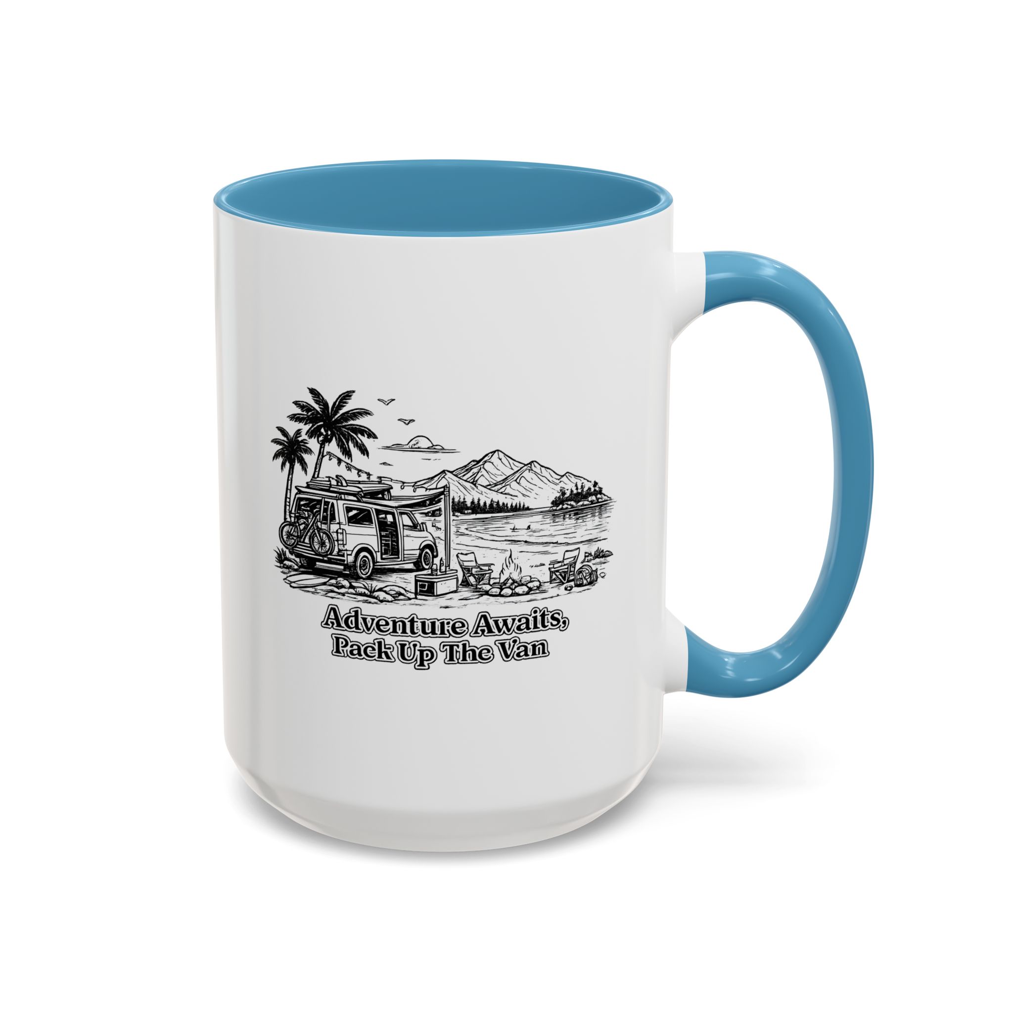 3149323453325725952_2048.jpeg Accent Coffee Mug (11, 15oz) — "Adventure Awaits,Pack Up The Van" Design Minimal-Line