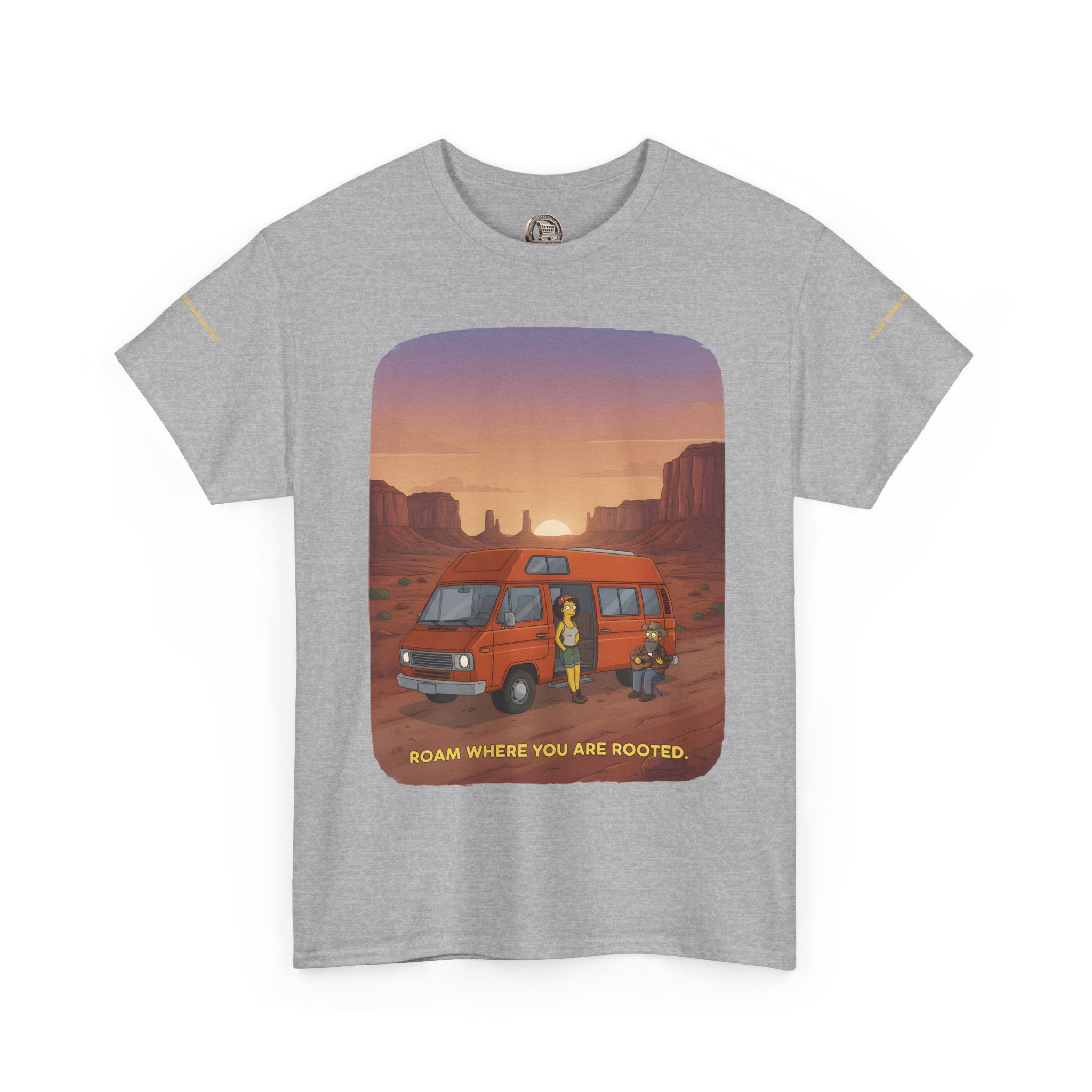 Unisex Heavy Cotton Tee — "Roam Where You Are Rooted" Design Sitcom-Line
