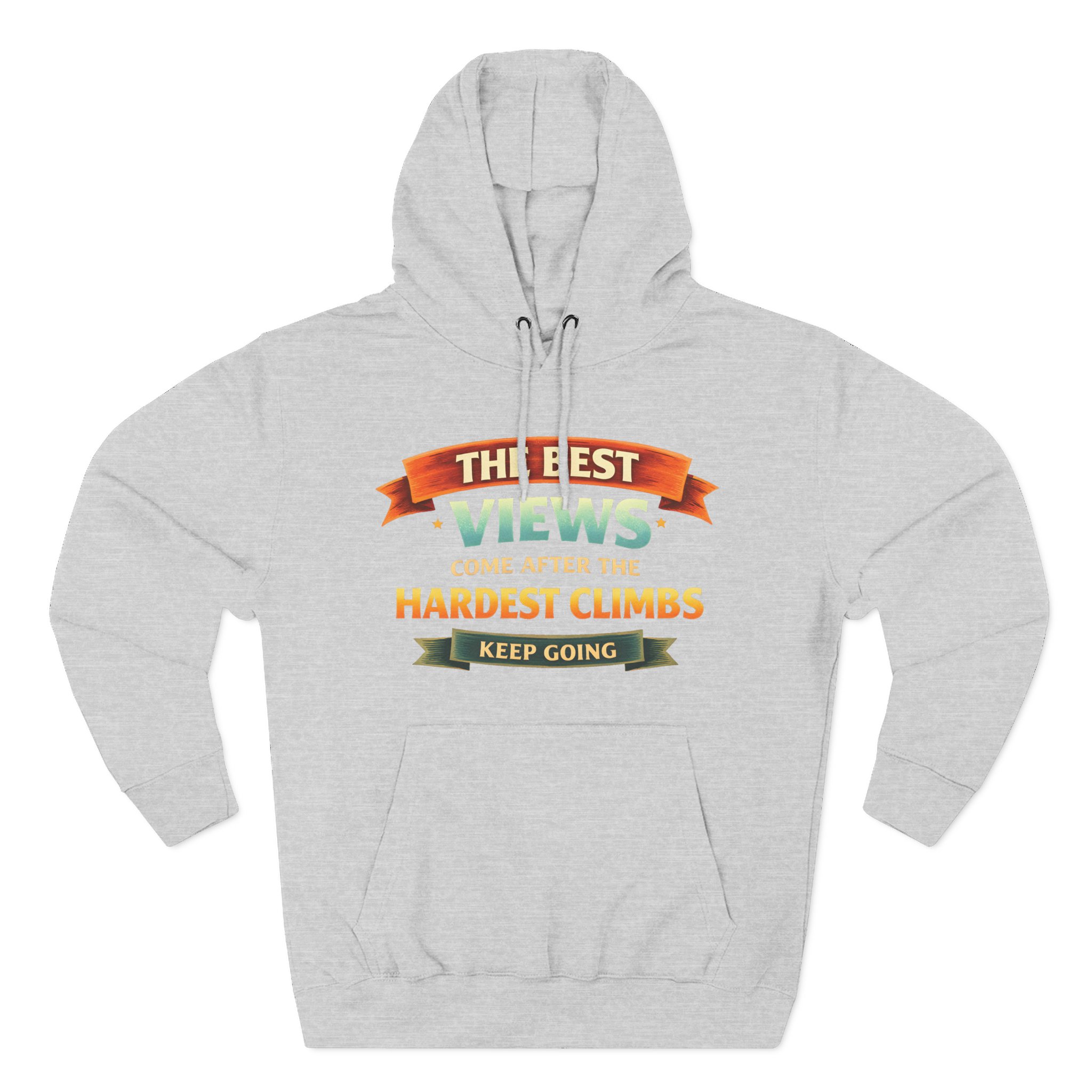 Three-Panel Fleece Hoodie - "The Best Views" Design Scenic-Line