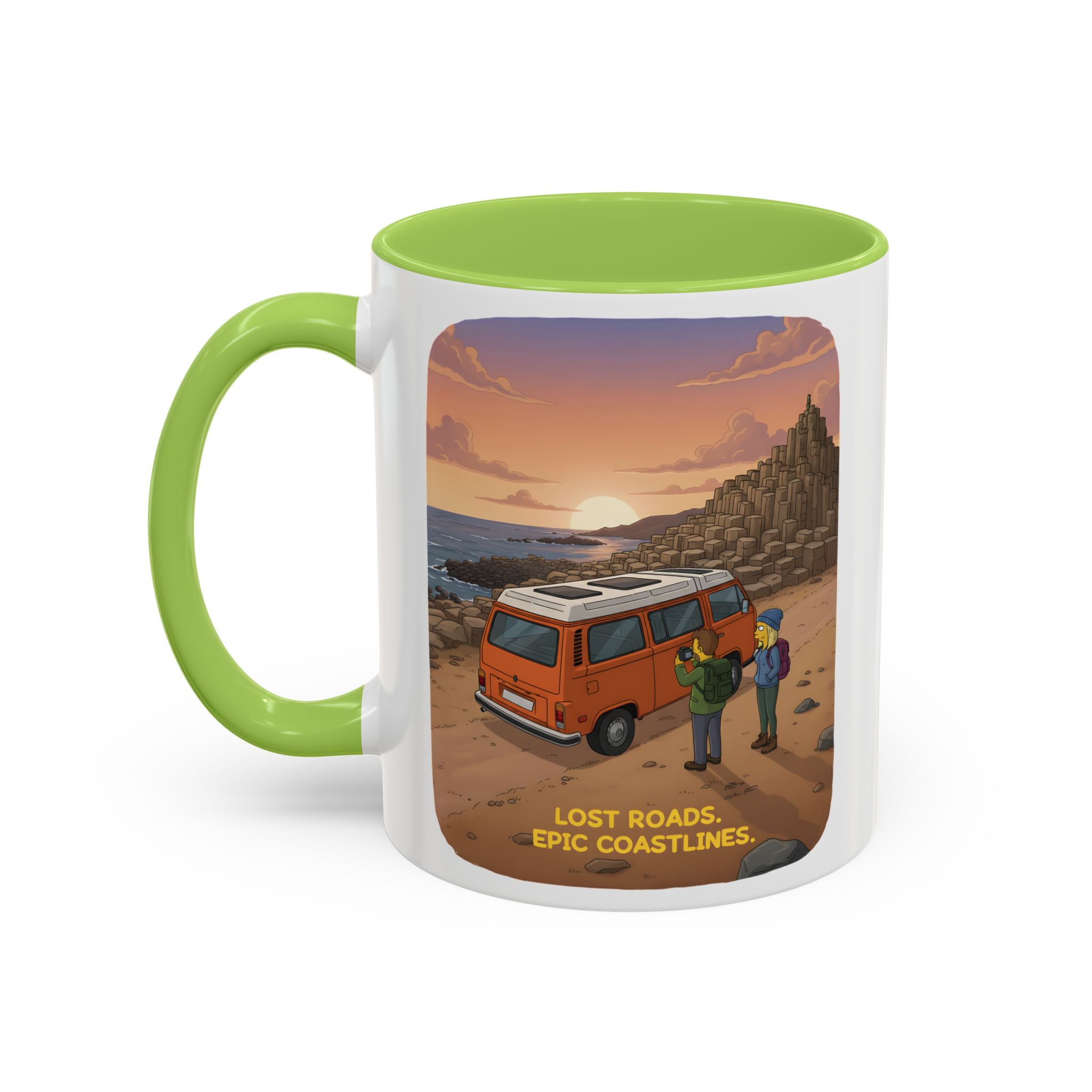 Accent Coffee Mug (11, 15oz) — "Lost Roads Epic Coastlines" Design Sitcom-Line