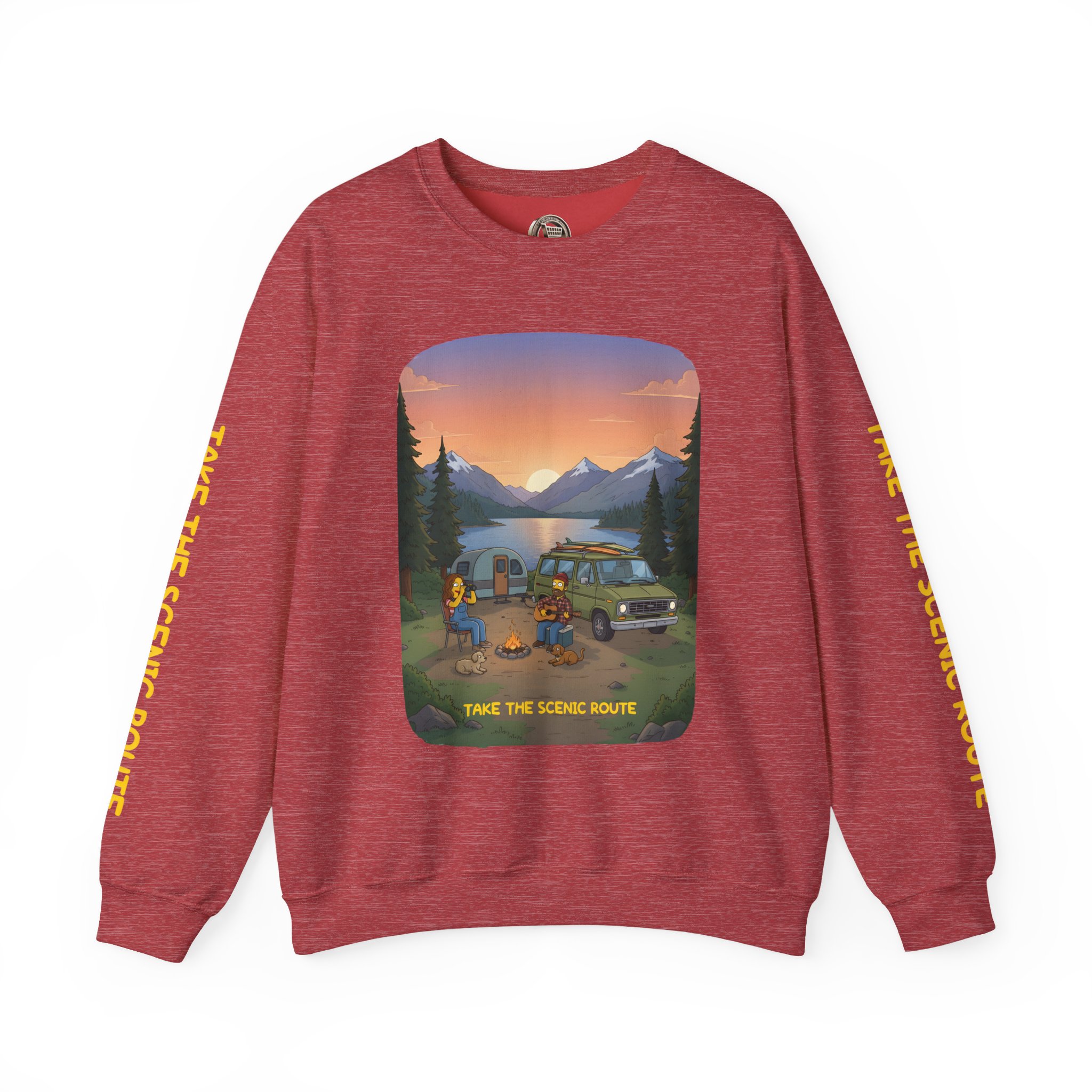 Unisex Heavy Blend™ Crewneck Sweatshirt — "Take The Scenic Route" Design Sitcom-Line