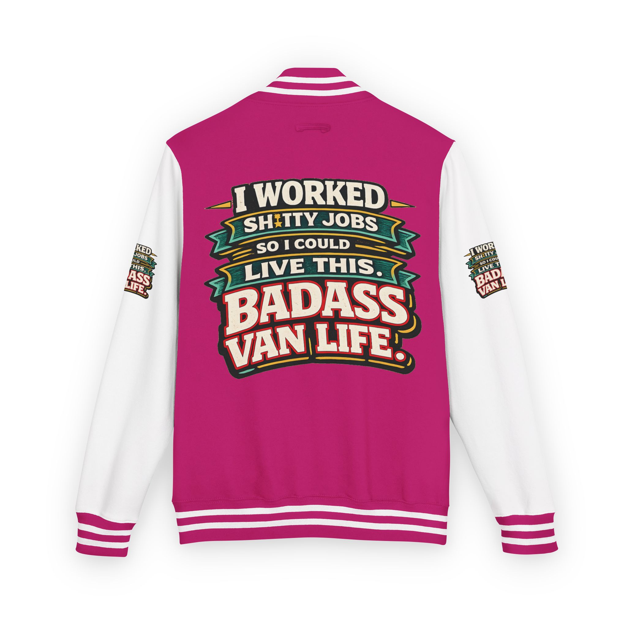 Unisex Heavyweight Letterman Jacket — "I Worked Shitty Jobs" Design F**K-Line