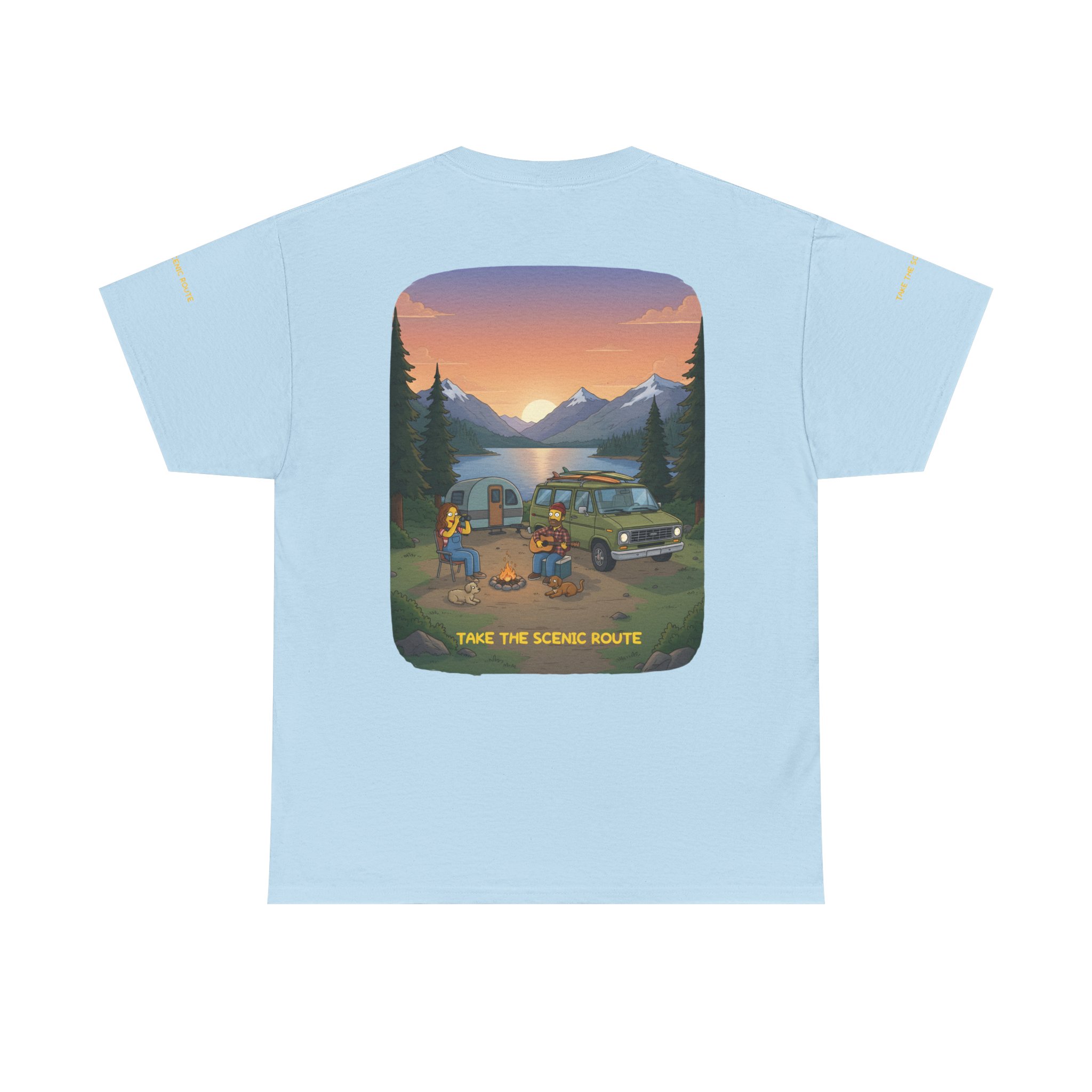 Unisex Heavy Cotton Tee — "Take The Scenic Route" Design Sitcom-Line