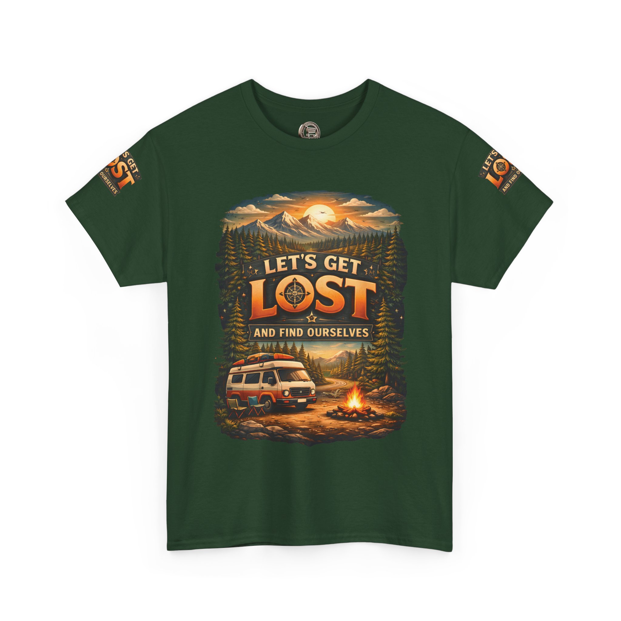 Unisex Heavy Cotton Tee — "Let´s Get Lost And Found Ourselfs" Design Scenic-Line