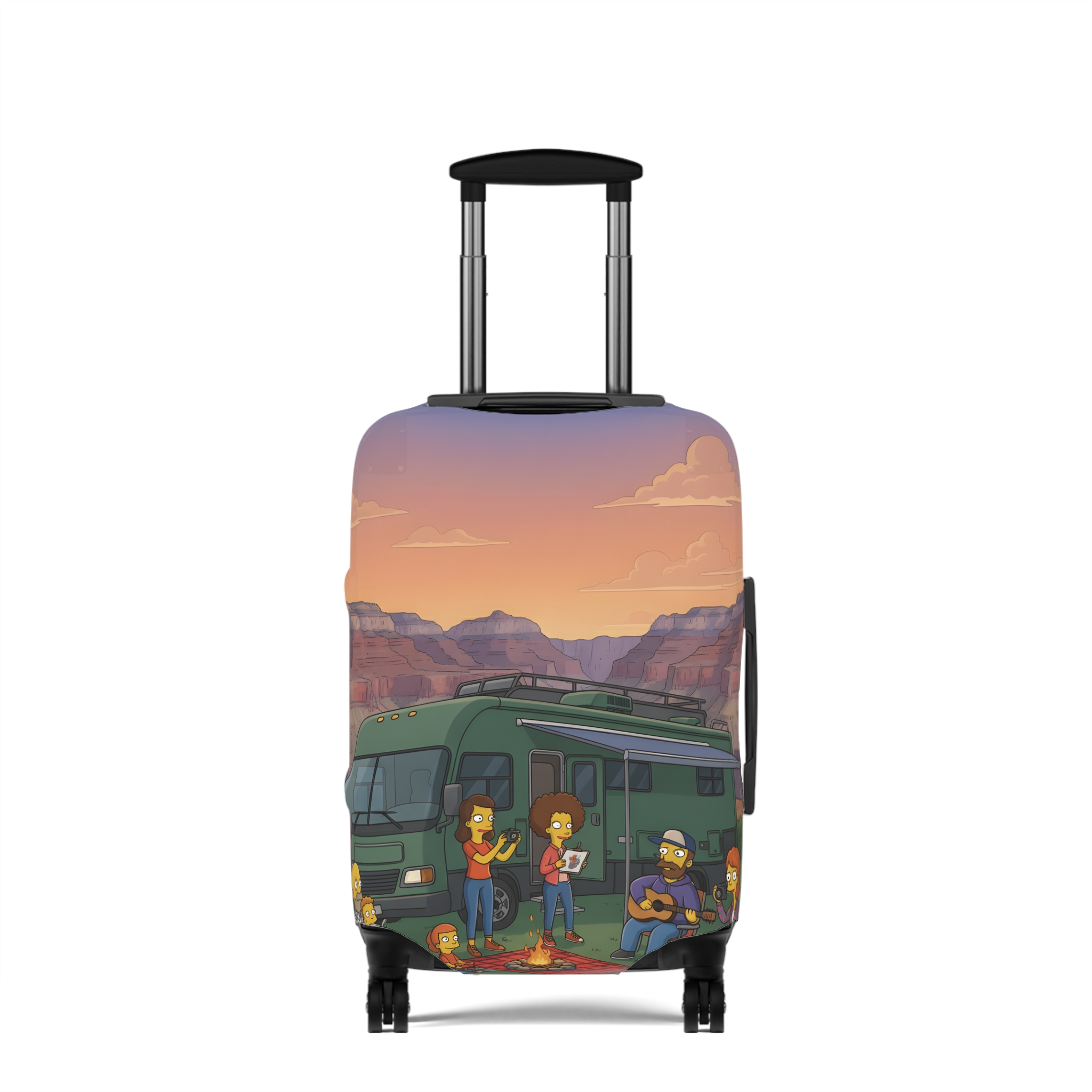 Luggage Cover — Adventure Camper Sketch Travel Suitcase(Design Sitcom-Line)