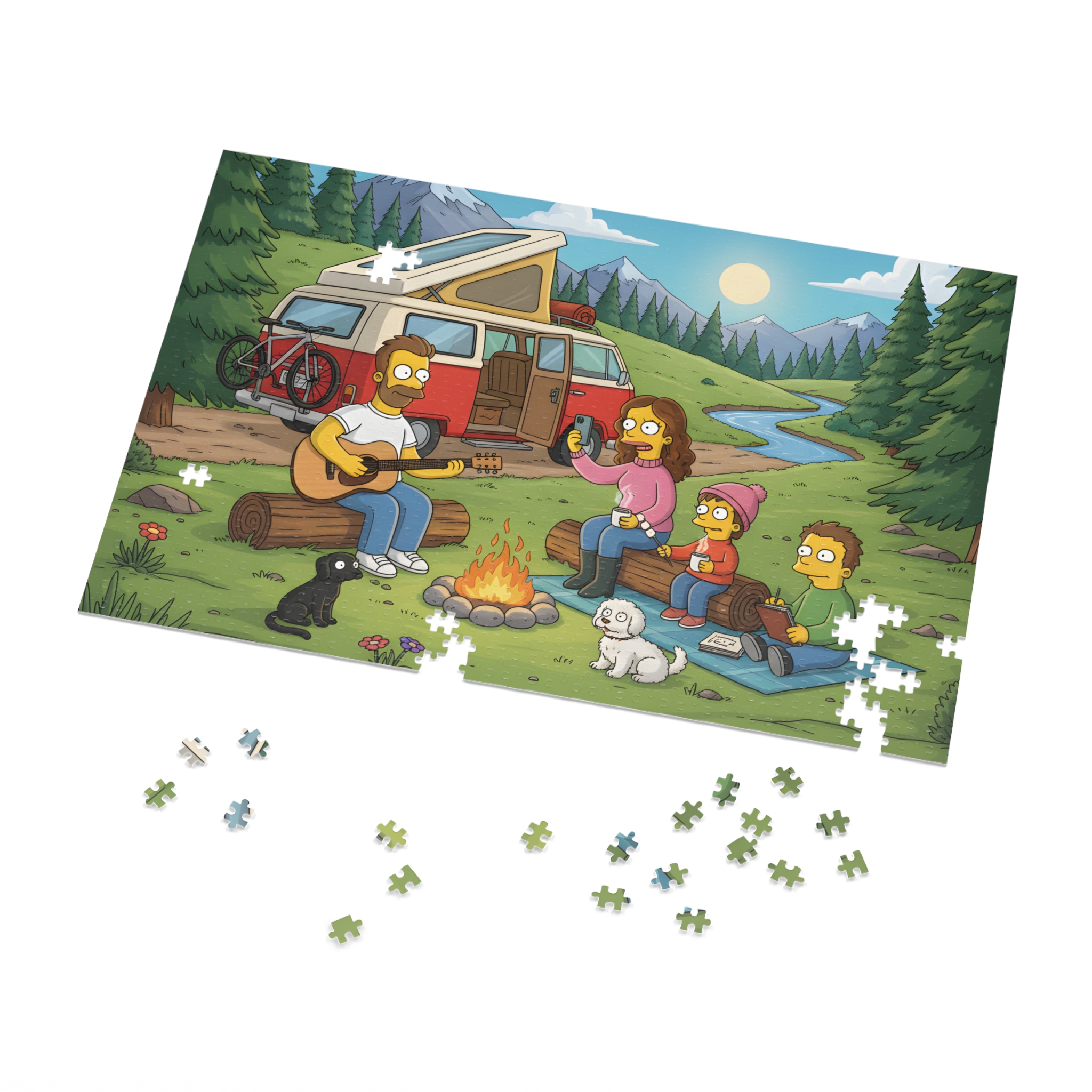 Jigsaw Puzzle with Tin — Scenic Campervan Campfire