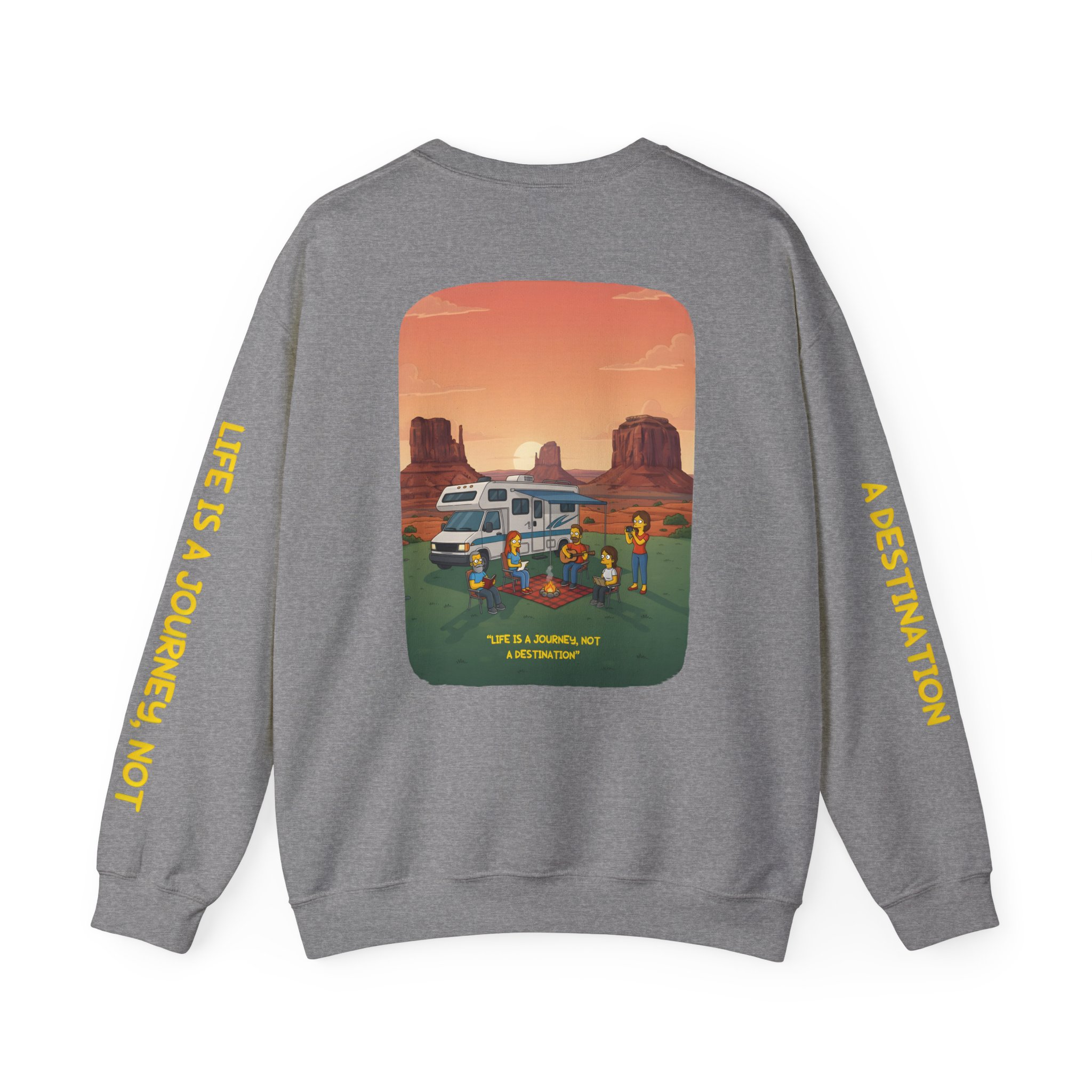 Unisex Heavy Blend™ Crewneck Sweatshirt — "Life Is A Journey-Not A Destination" Design Sitcom-Line
