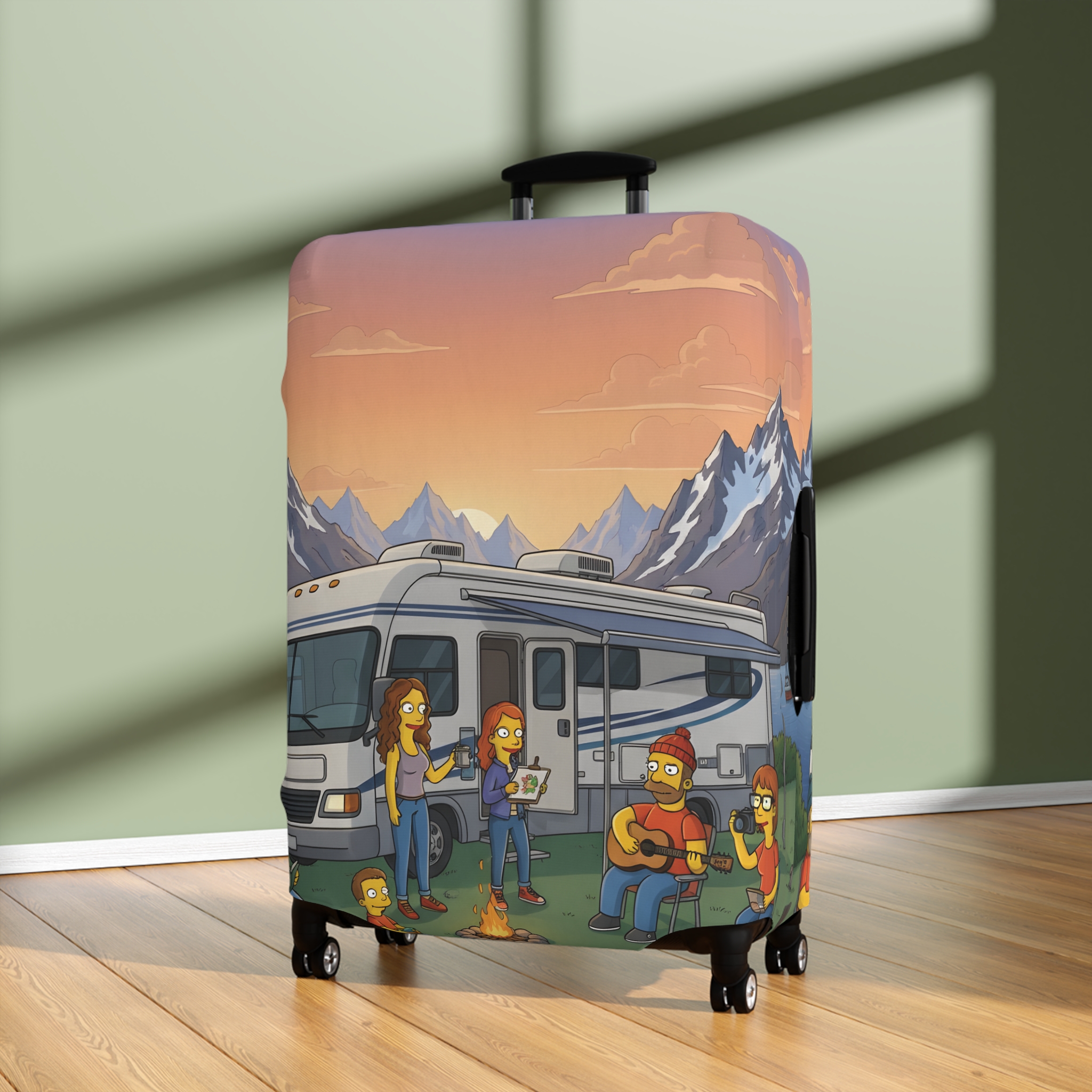 3175644432609965756_2048.jpeg Luggage Cover — Adventure Camper Sketch Travel Suitcase(Design Sitcom-Line)