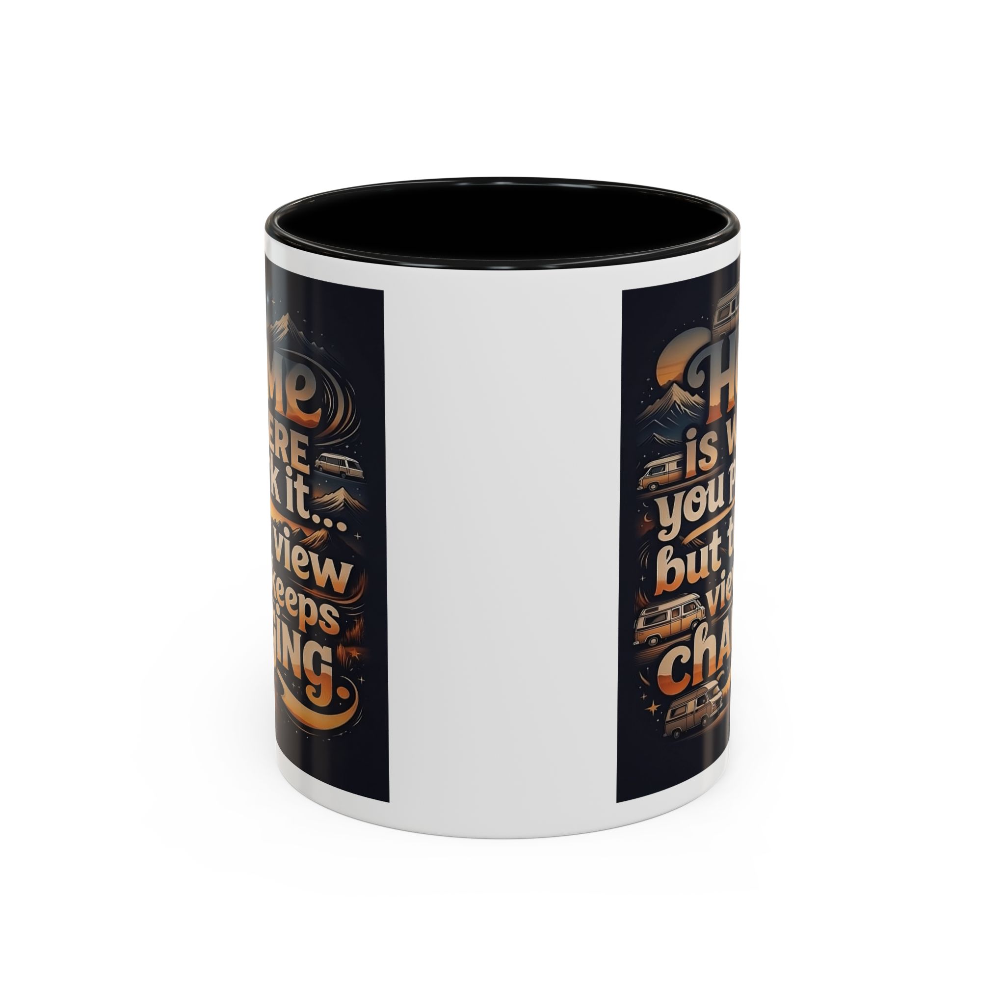 Coffee Mug — "Home Is Where You Park It -But The View keep Changing" Accent Campervan Travel Mug