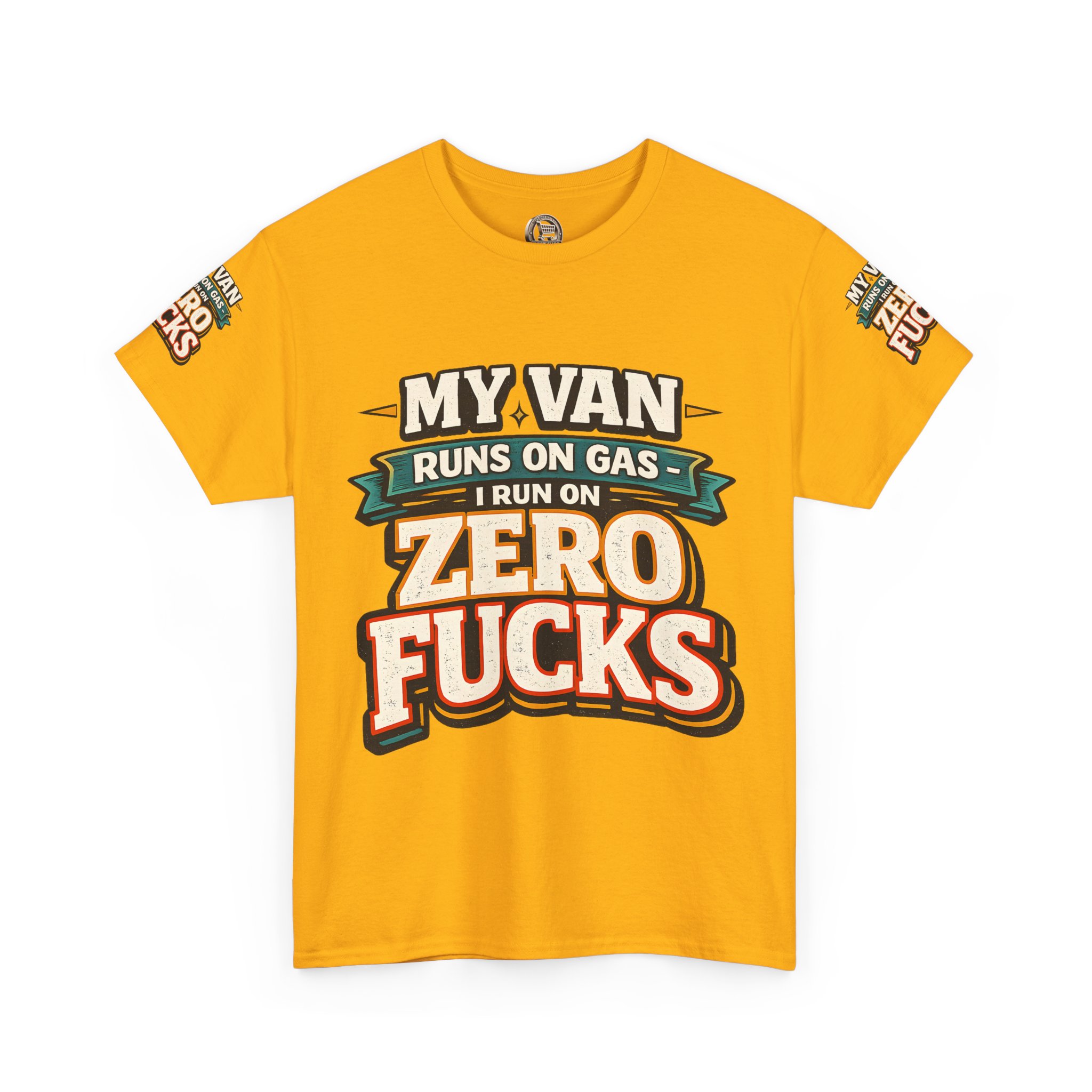 Unisex Heavy Cotton Tee — "My Van Runs On Gas" Design F**K-Line