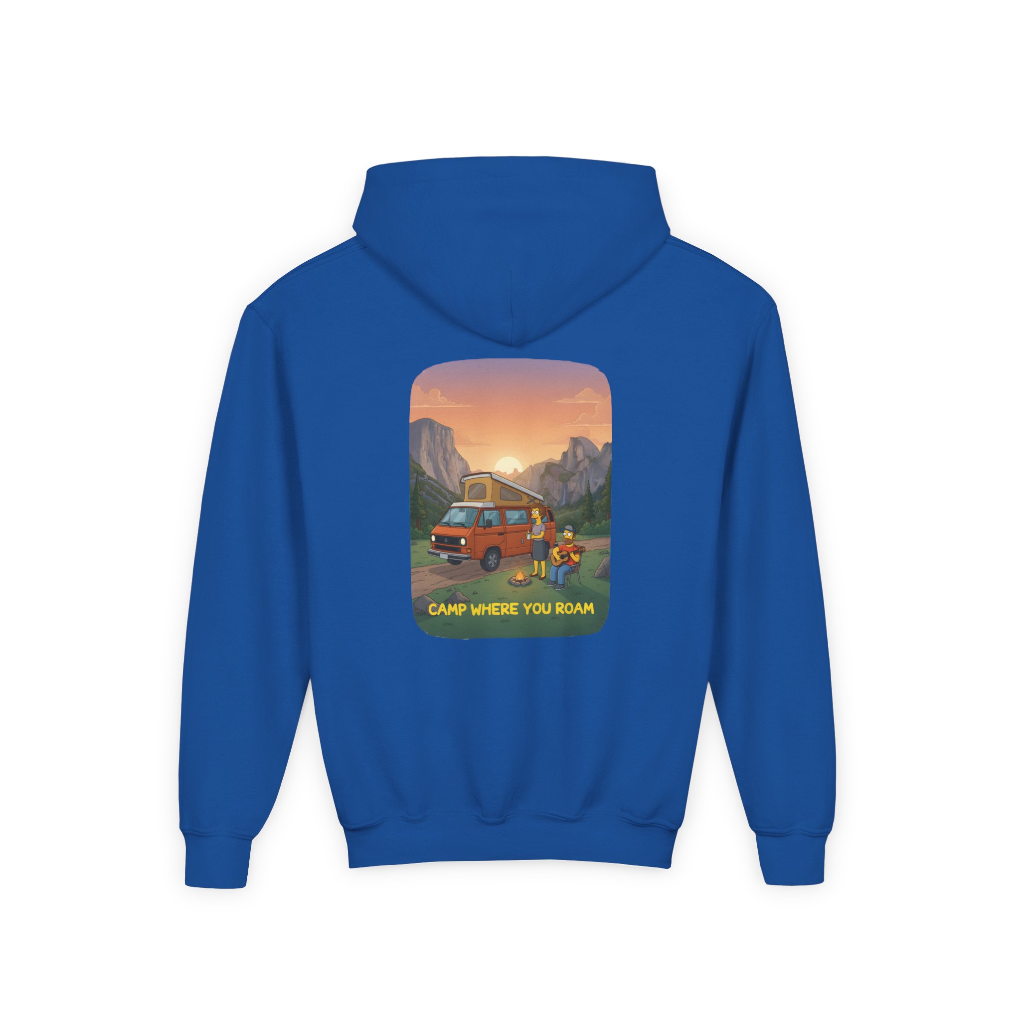 Youth Hoodie(Gildan) – "Camp Where You Roam" (Design Sitcom-Line)