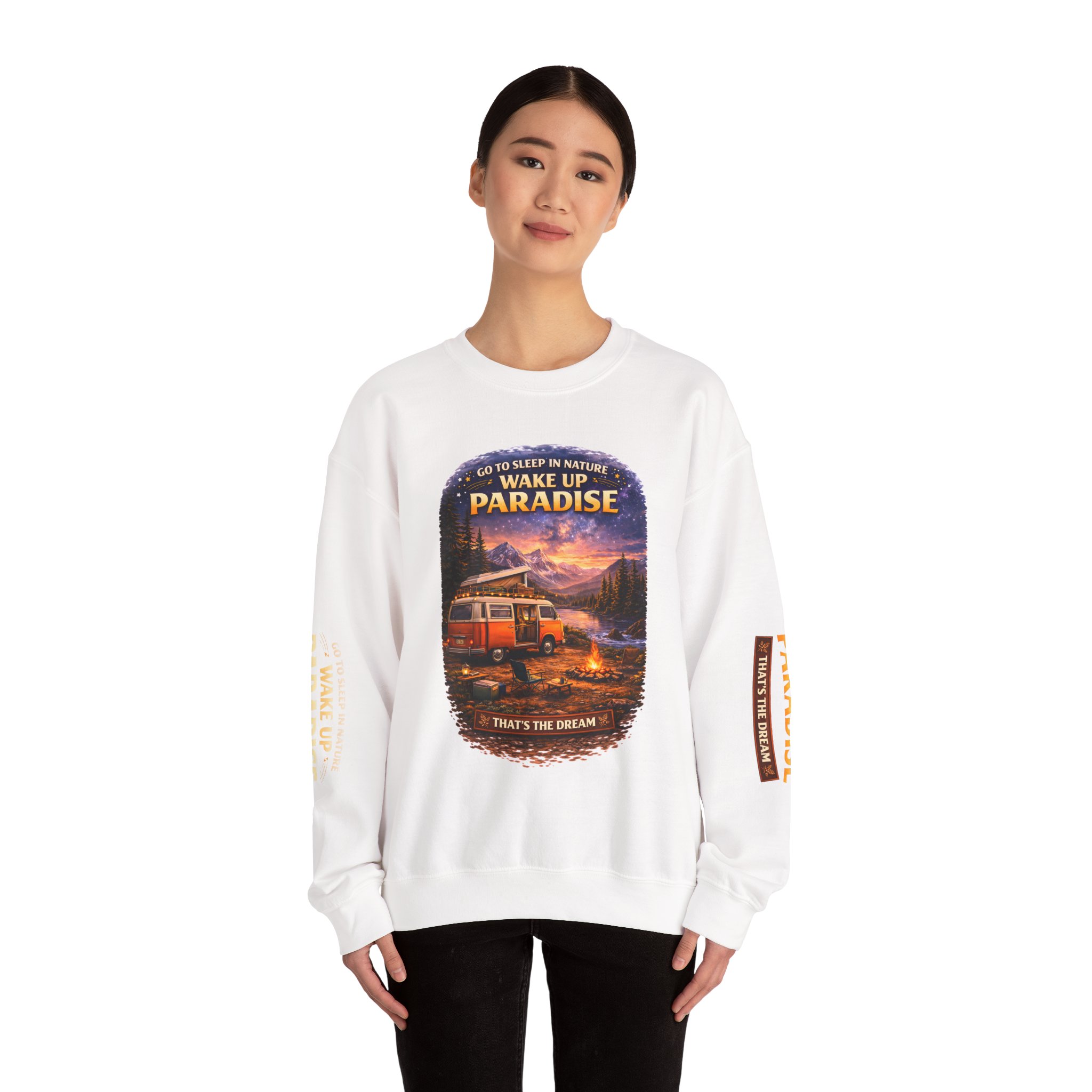 Unisex Heavy Blend™ Crewneck Sweatshirt — "Go To Sleep Nature " Design Scenic-Line