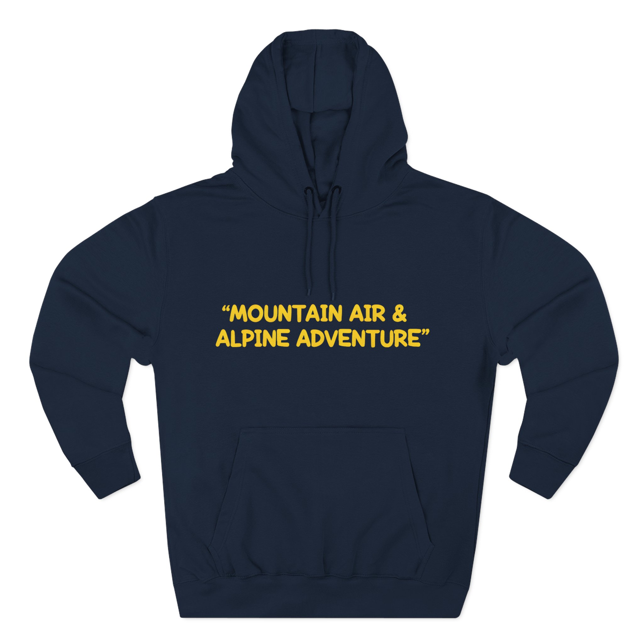 Three-Panel Fleece Hoodie - "Mountain Air-Alpine Adventure" Design Sitcom-Line