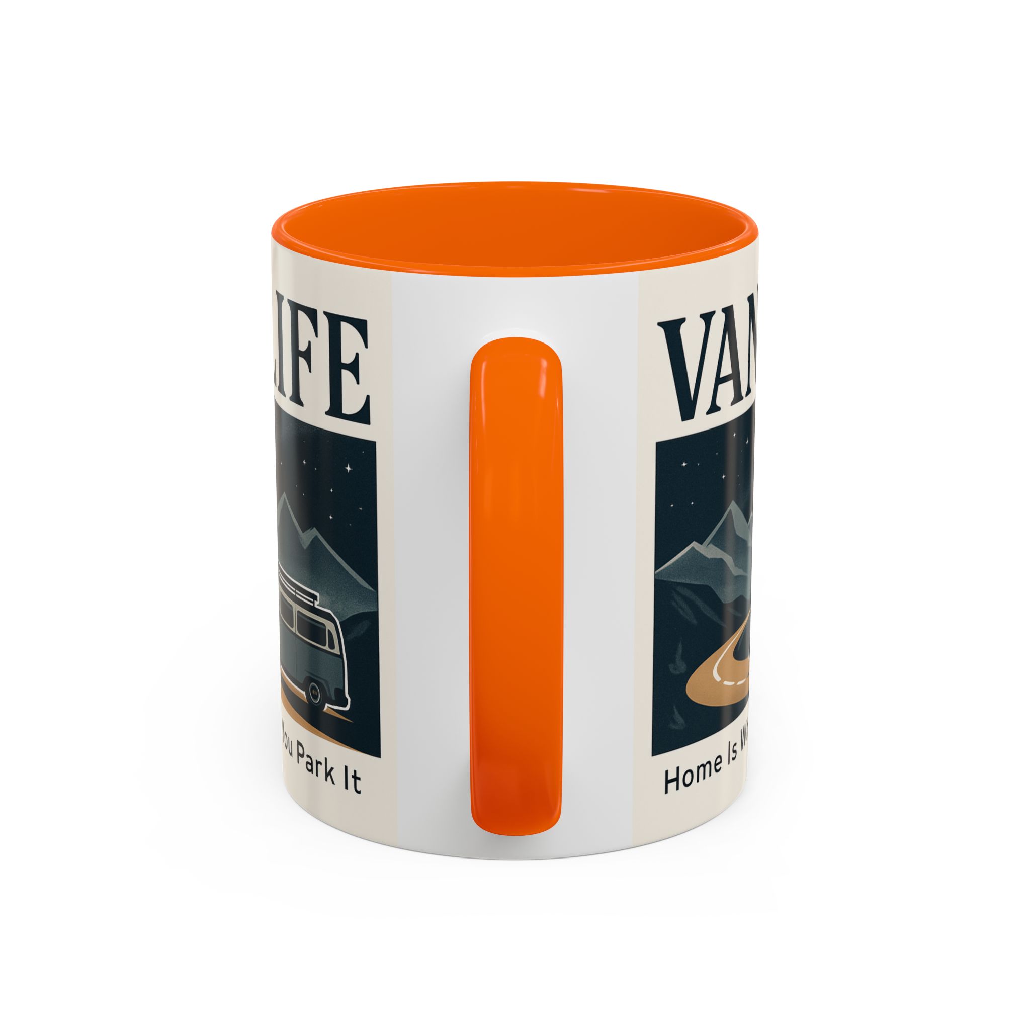 Coffee Mug — "Vanlife - Home Is Where You Park It" Accent Campervan Travel Mug