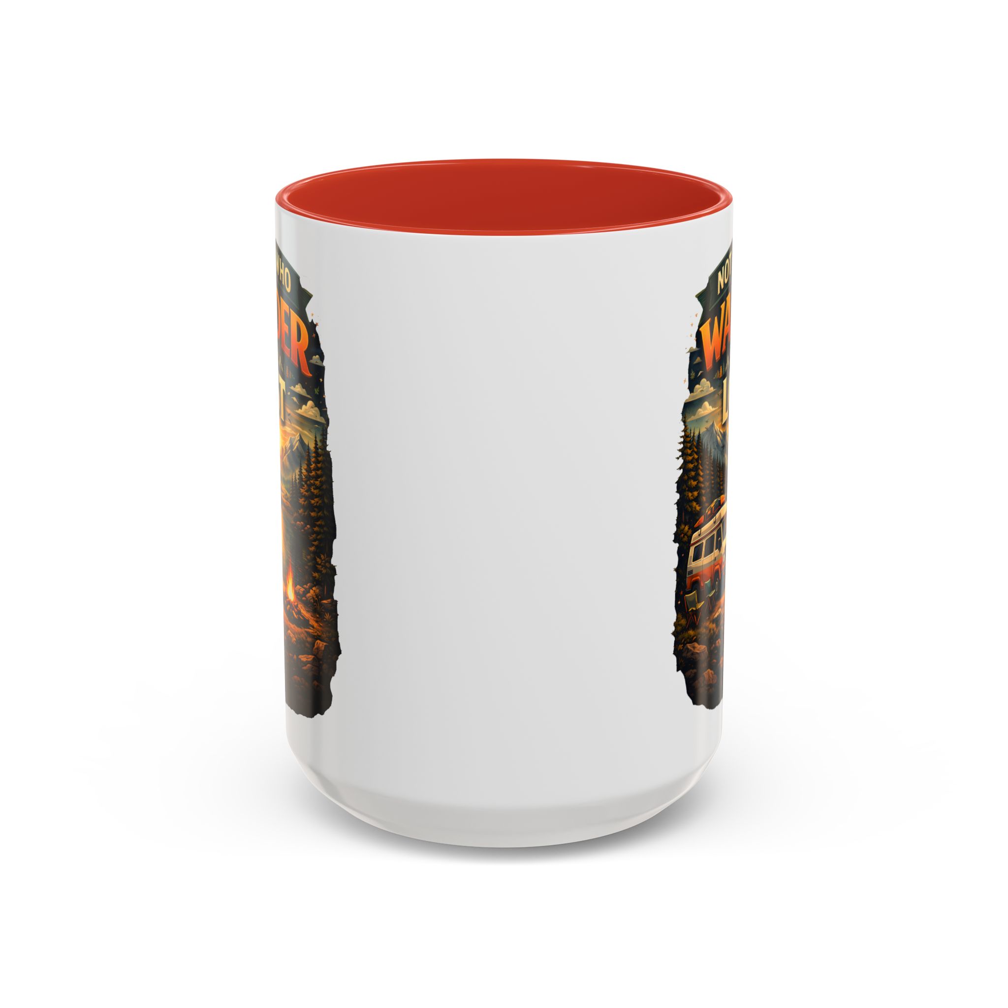 Accent Coffee Mug (11, 15oz) — "Not All Who Wander Are Lost" Design Scenic-Line