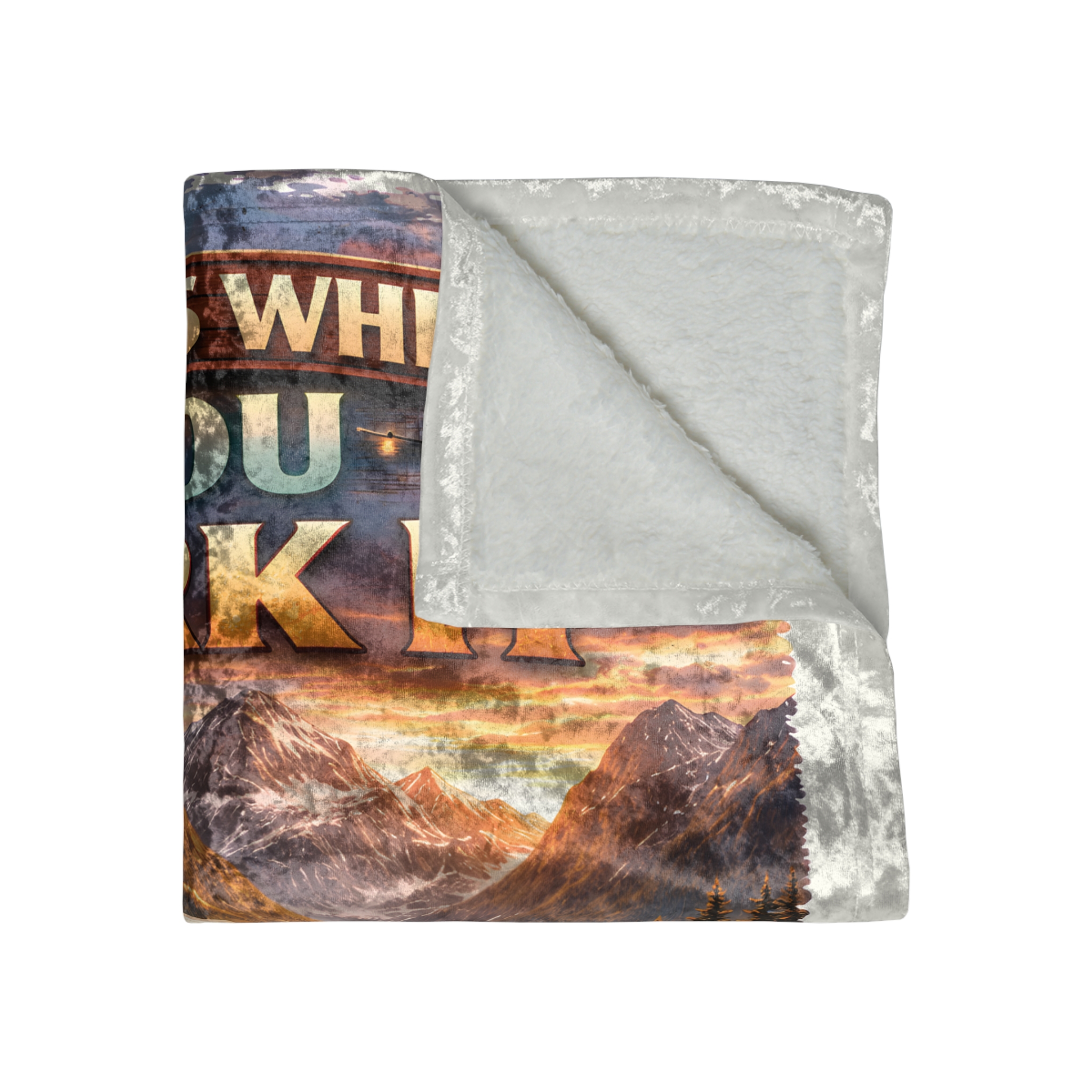Crushed Velvet Blanket —"Home Is Where You Park It" Design Scenic-Line (Campervan)