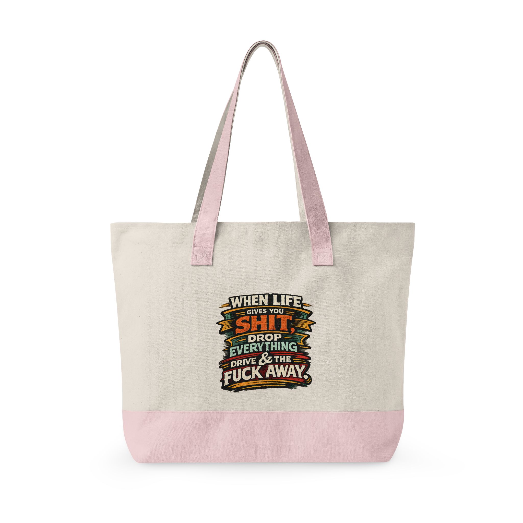 Zippered Canvas Tote — "When Life Gives You Shit" (Design F**K-Line)